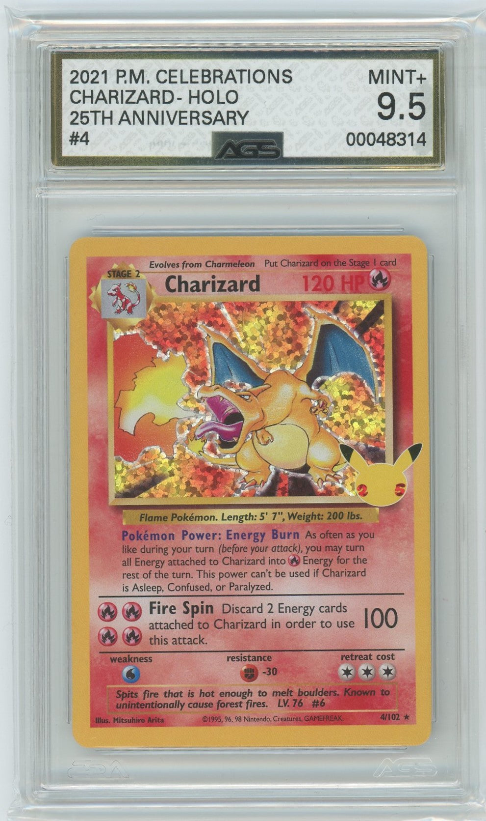 AGS (MINT+ 9.5) Charizard #4 - Celebrations (25th Anniversary) (#00048314)