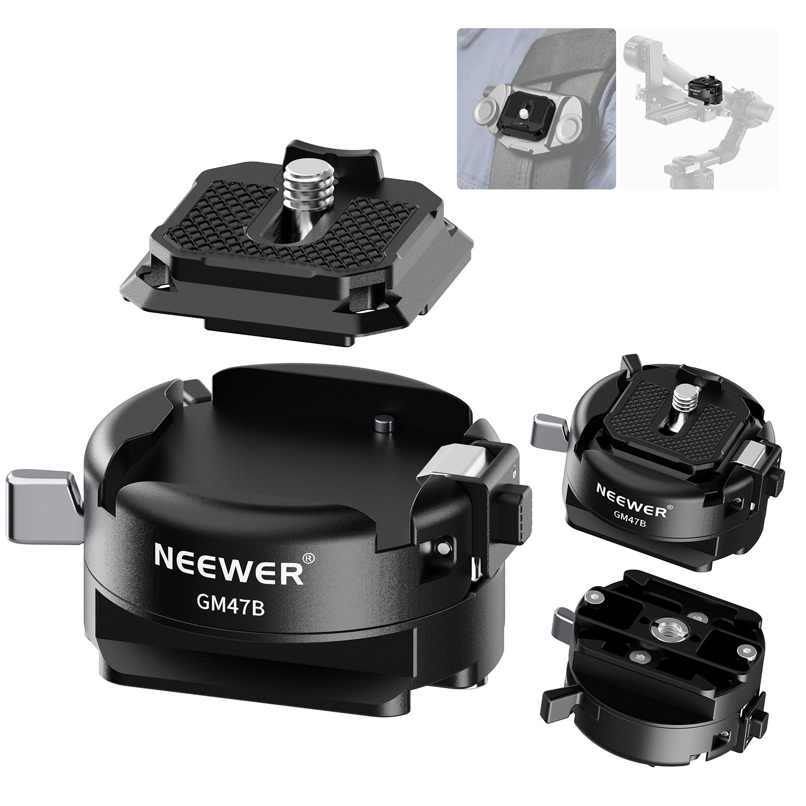 NEEWER GM47B Anti Twist Camera Quick Release Plate Kit