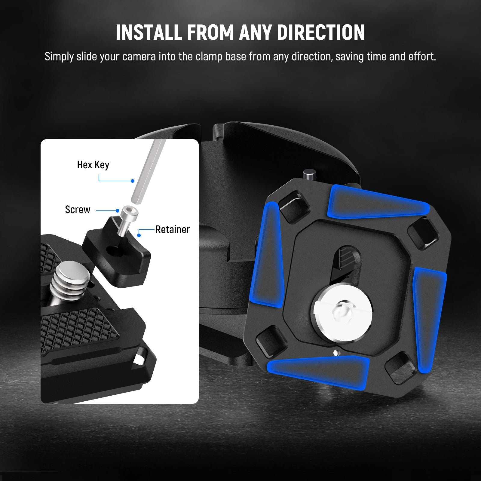 NEEWER GM47B Anti Twist Camera Quick Release Plate Kit