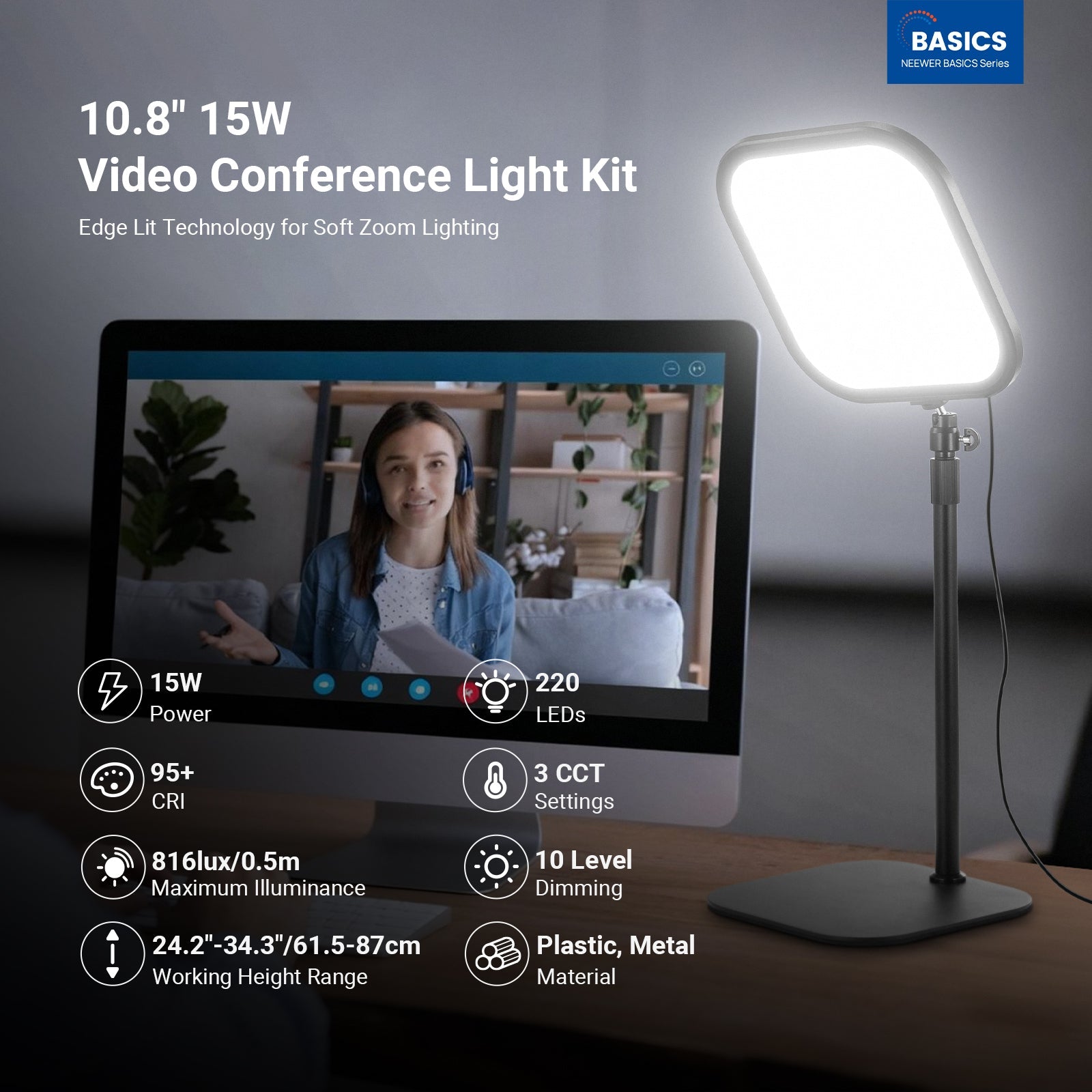 NEEWER BASICS L220 15W 10.8" Bi Color Desk Light
