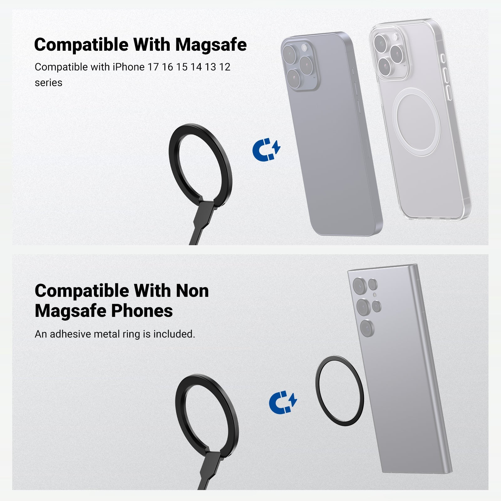 NEEWER PA140 Dual Side Magnetic Phone Grip Ring Holder