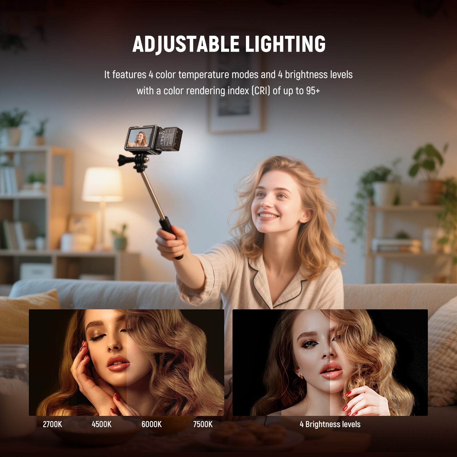 NEEWER BASICS M25/M26 Magnetic LED Light For DJI OSMO Nano Action 3/4/5 Pro