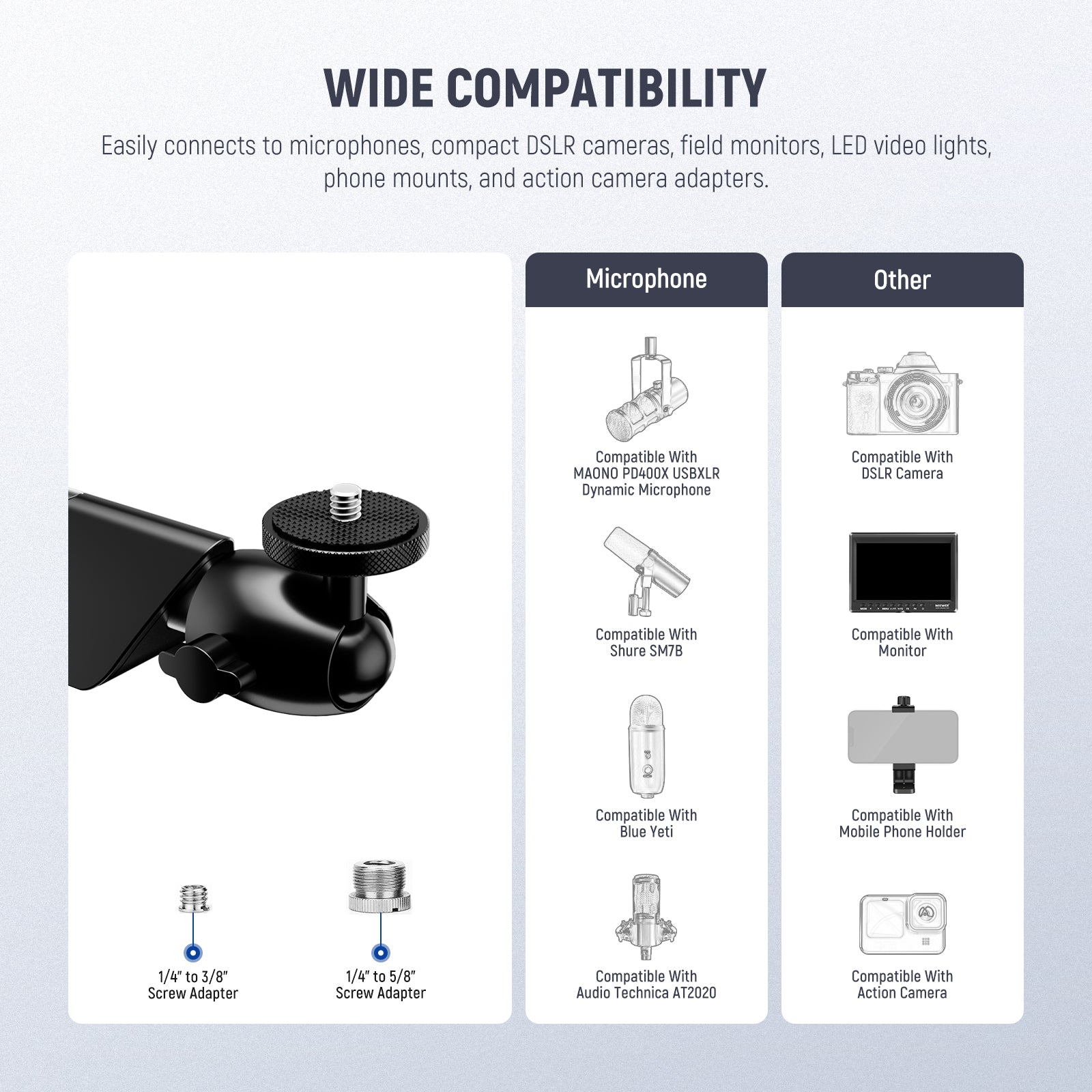 NEEWER MS007 Low Profile Mic Stand