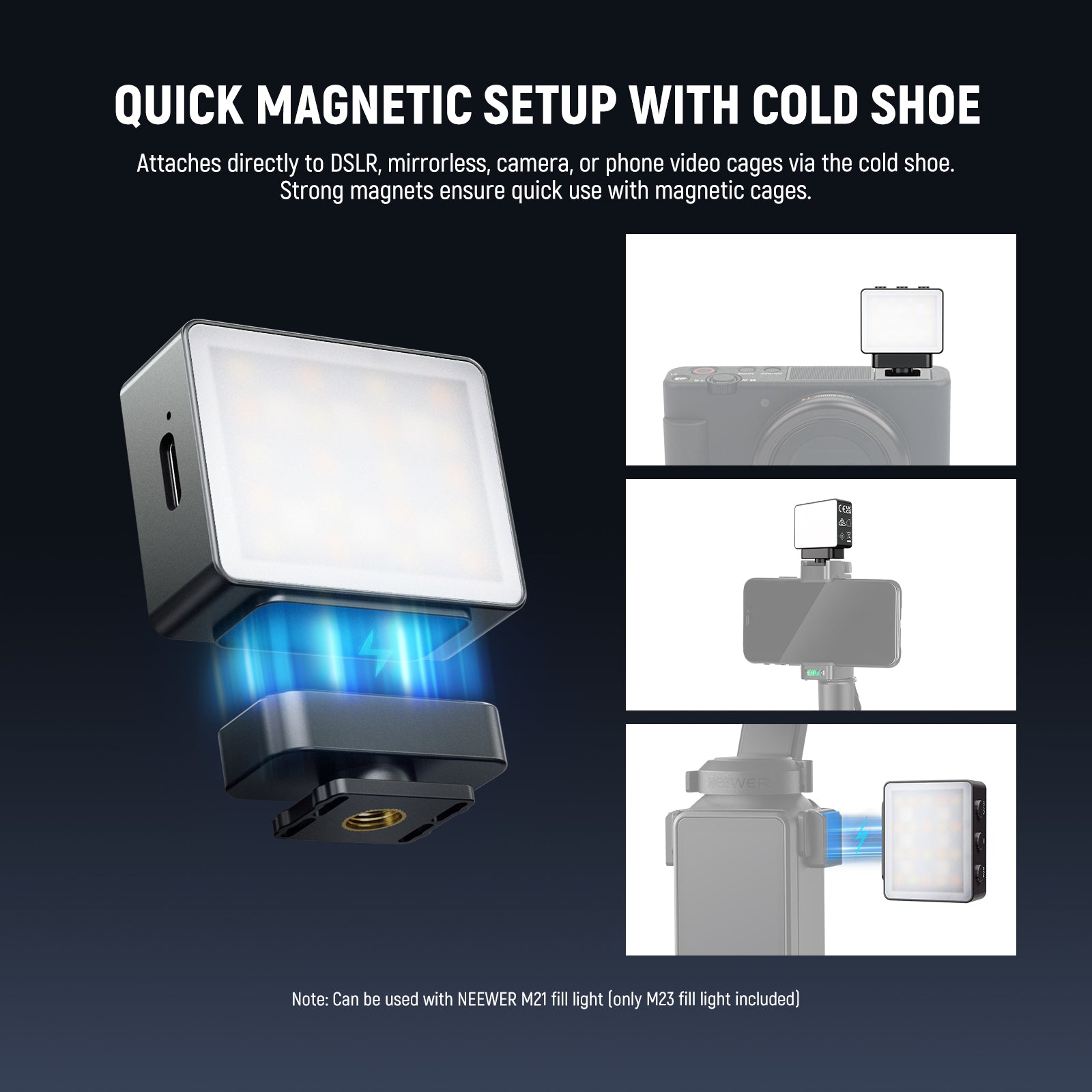 NEEWER BASICS M23 Magnetic RGB Camera Auxiliary Light