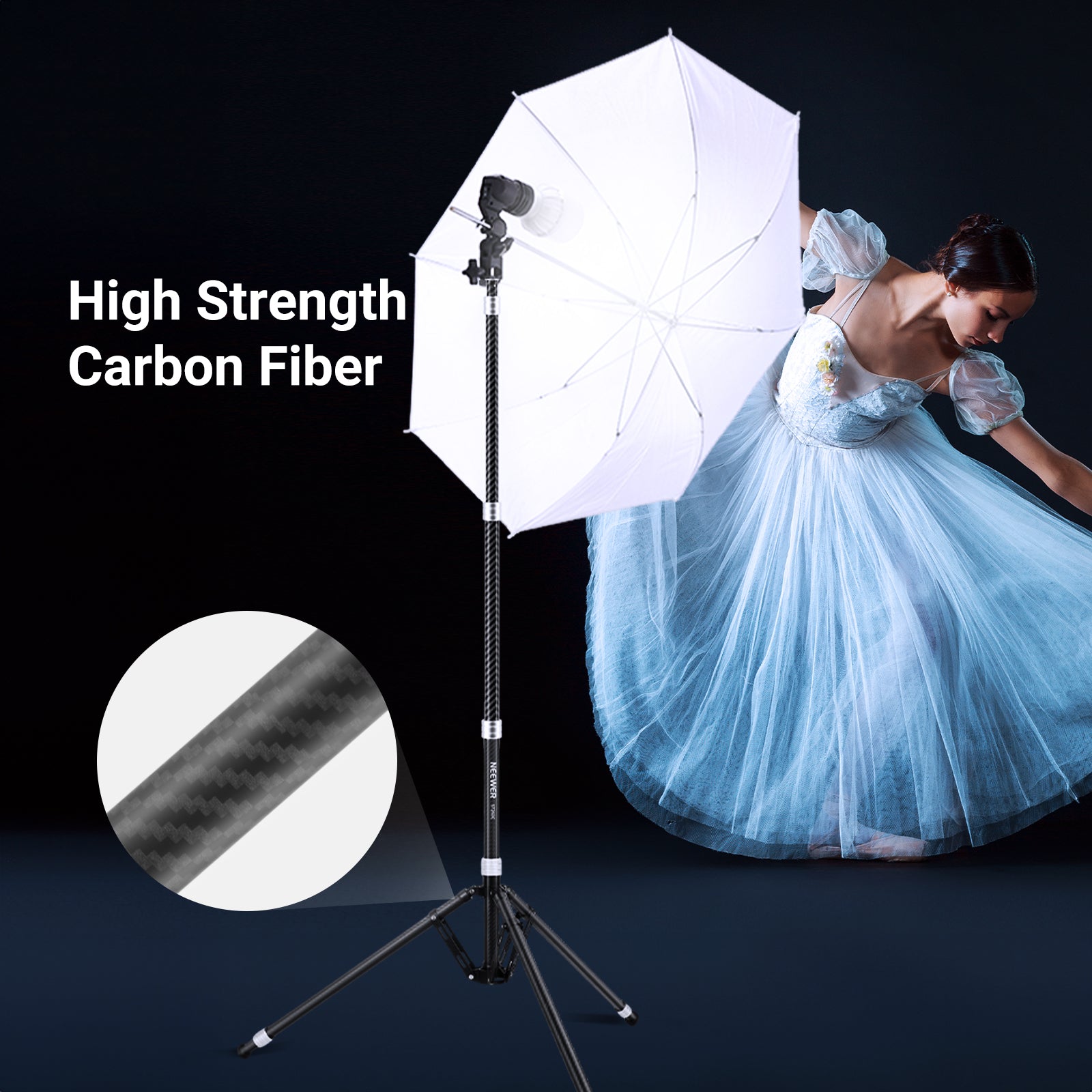 NEEWER ST260C 260cm Carbon Fiber Light Stand