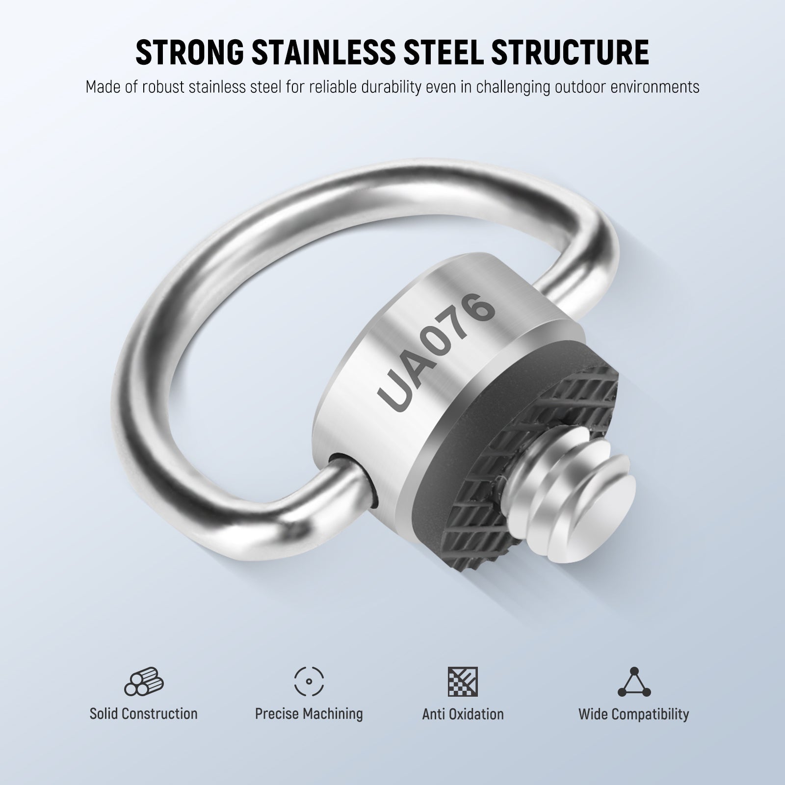 NEEWER UA076 Stainless Steel 1/4" D Ring Screw Set (4 Pack)