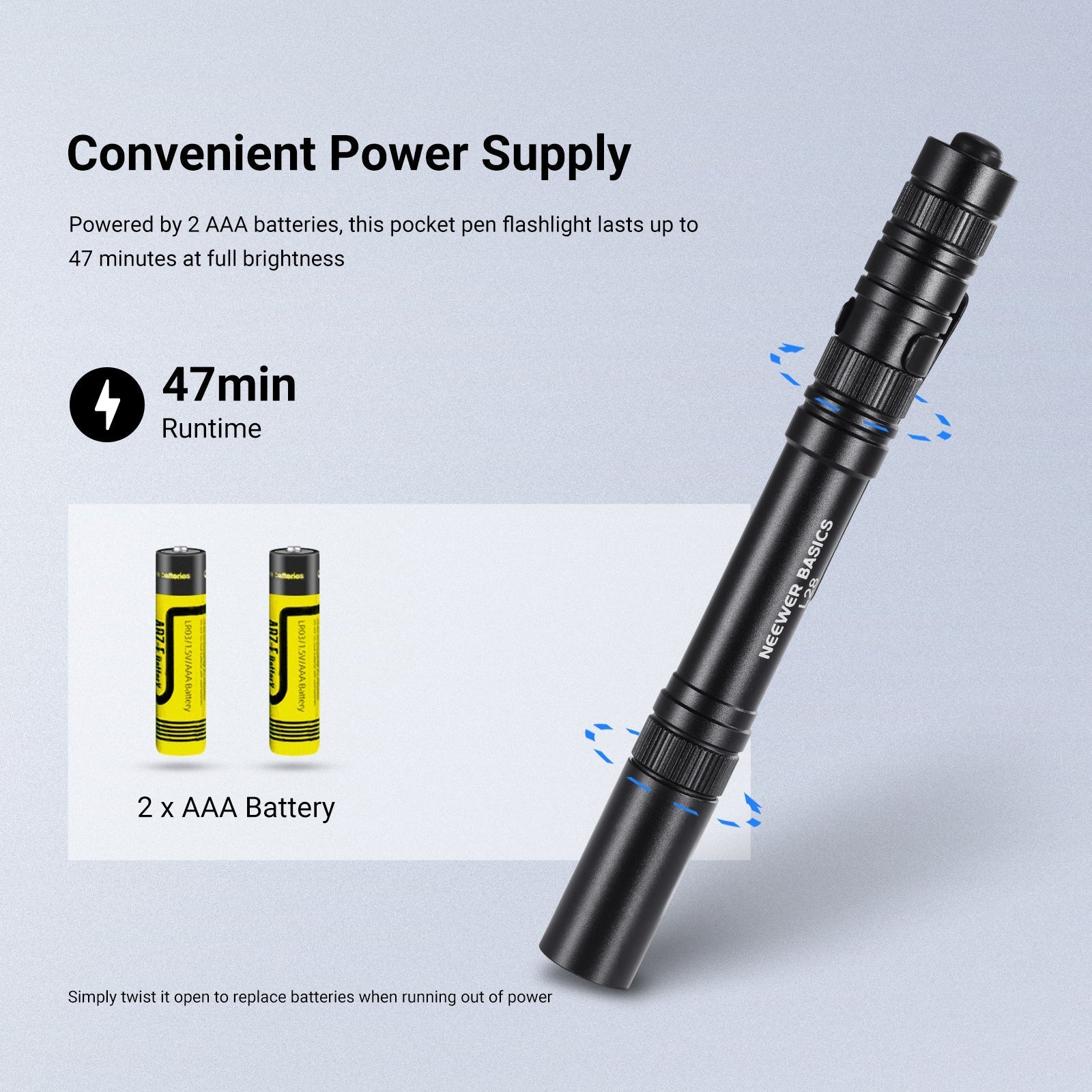 NEEWER BASICS L28 5W Portable EDC Flashlight