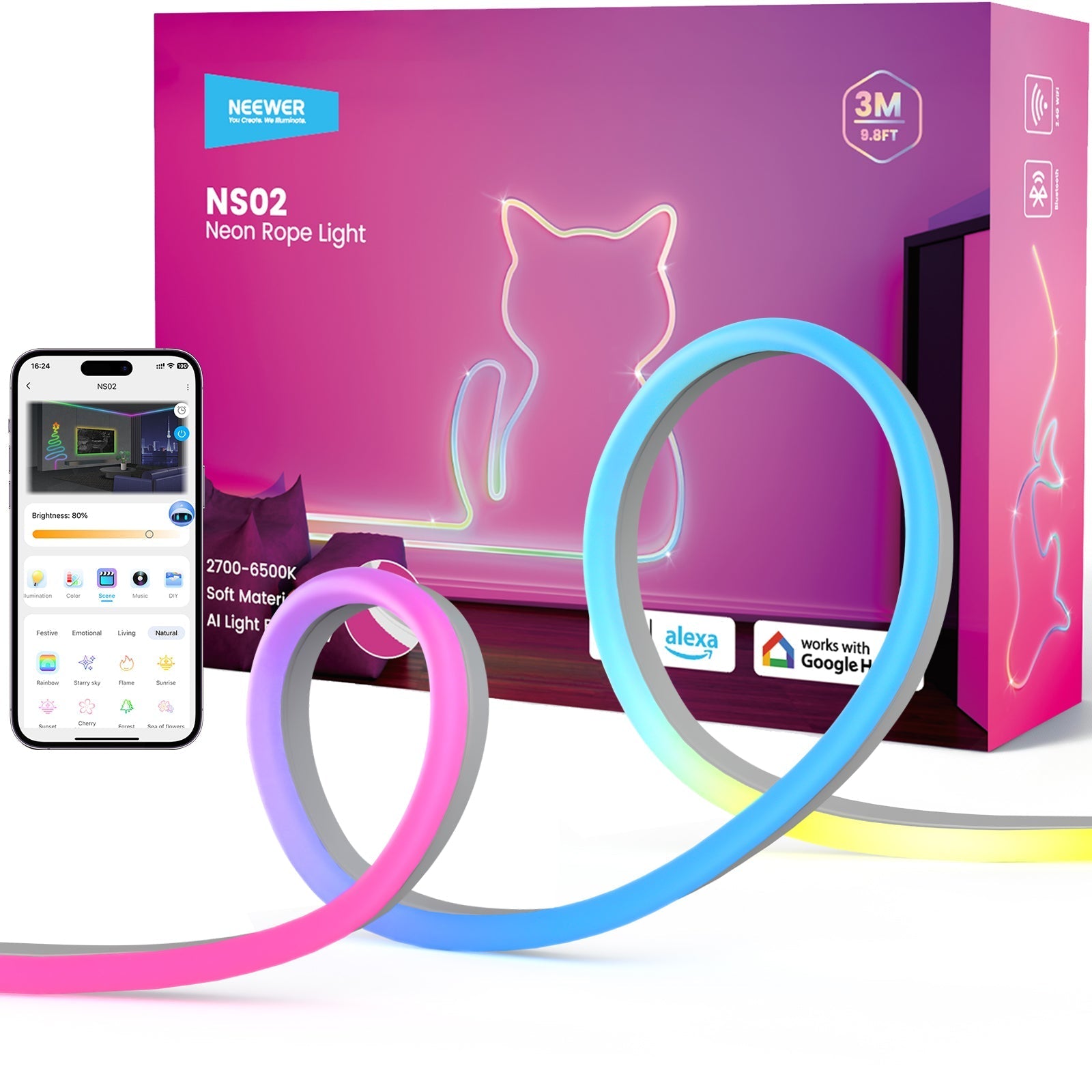 NEEWER NS02 Side Lit RGB LED Strip Light
