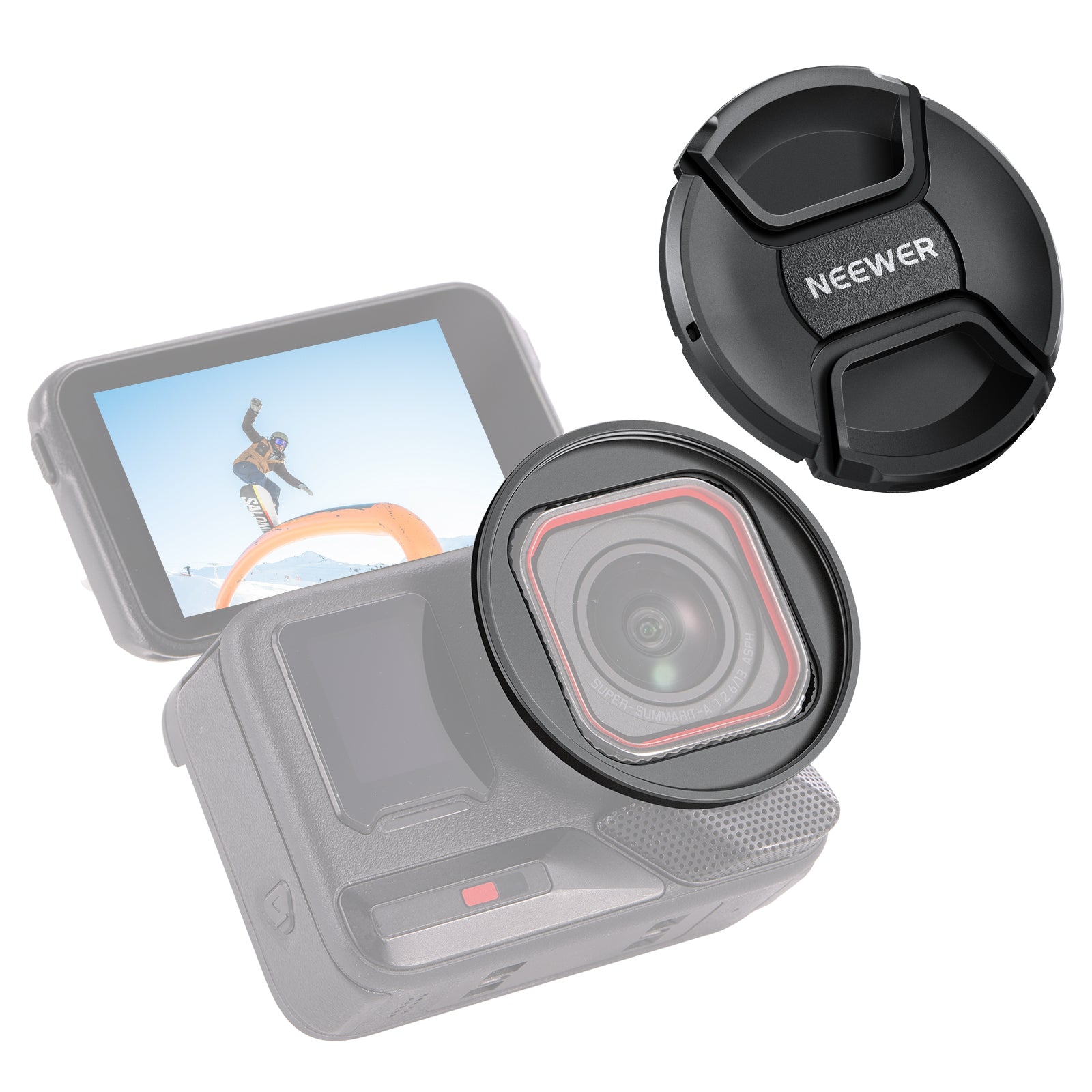 NEEWER 49mm Filter Adapter Ring Compatible with Insta360 Ace Pro 1/2