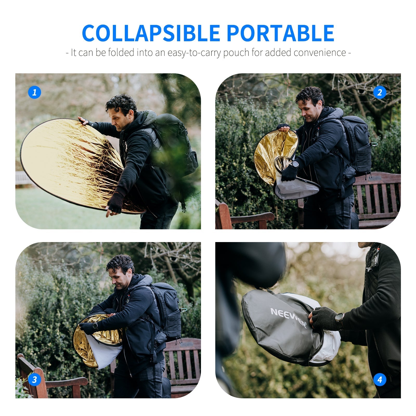 NEEWER 5-in-1 Collapsible Light Reflector