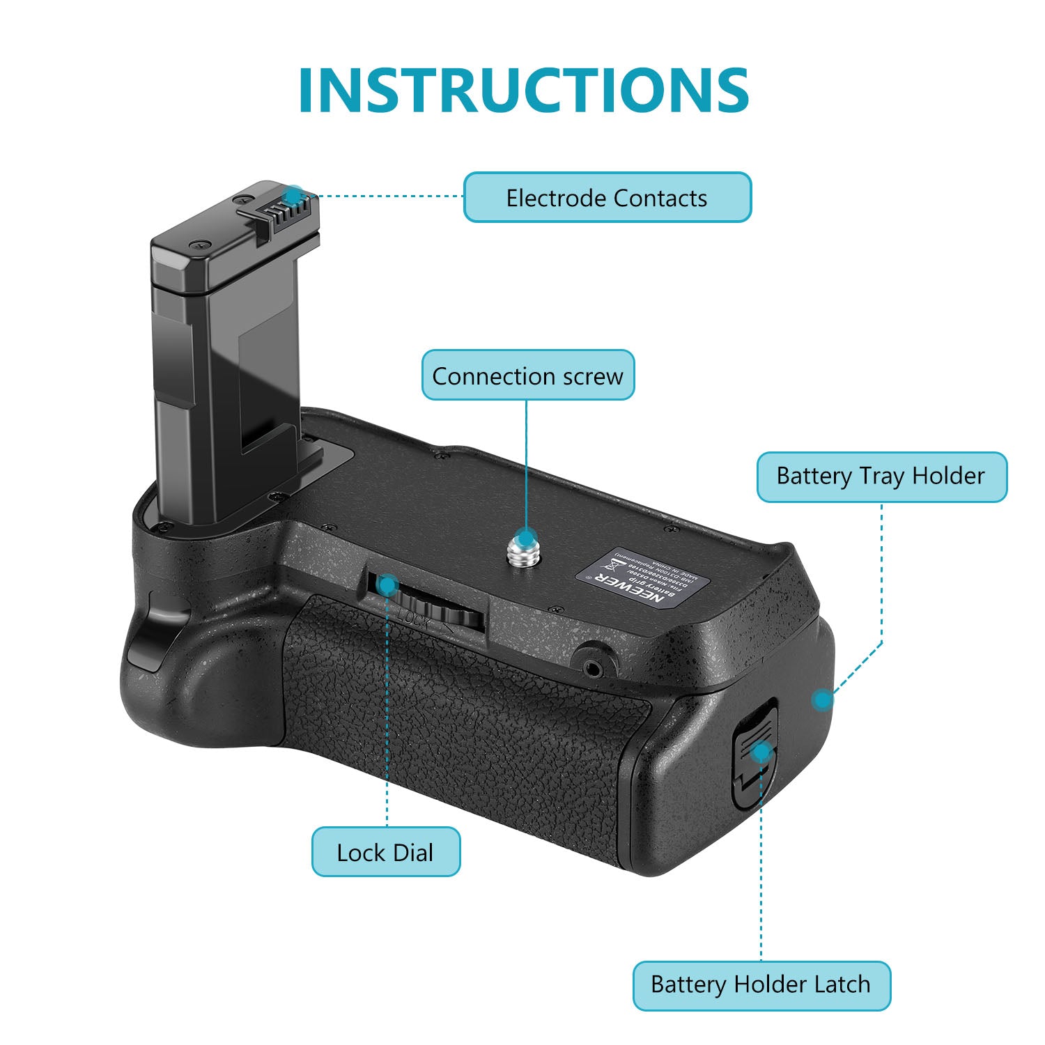 NEEWER BG-2F Battery Grip for Nikon D3100/D3200/D3300/D5300