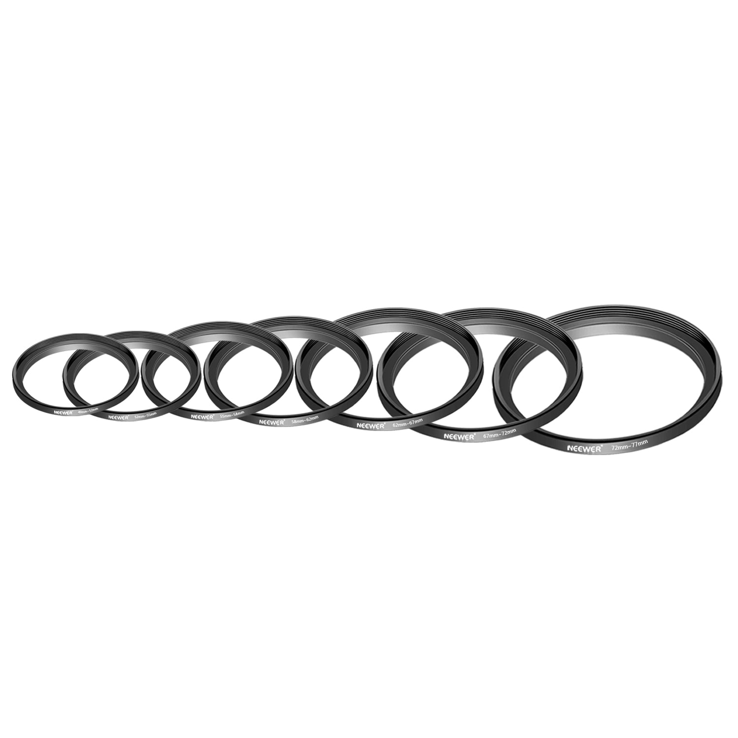 NEEWER 7pcs Step-up Lens Filter Adapter Rings Set