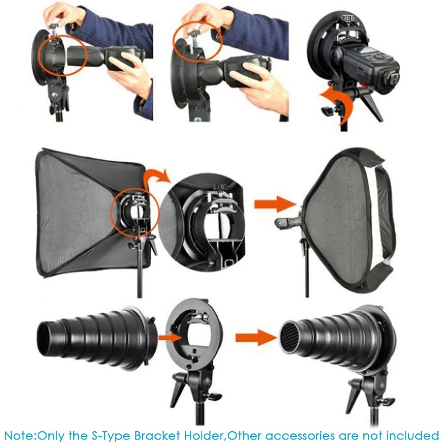 NEEWER S-Type Bracket Holder Mount for Speedlite Flash