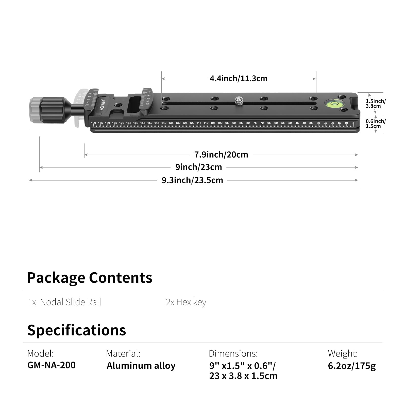 NEEWER GM-NA-200 Nodal Rail Slide