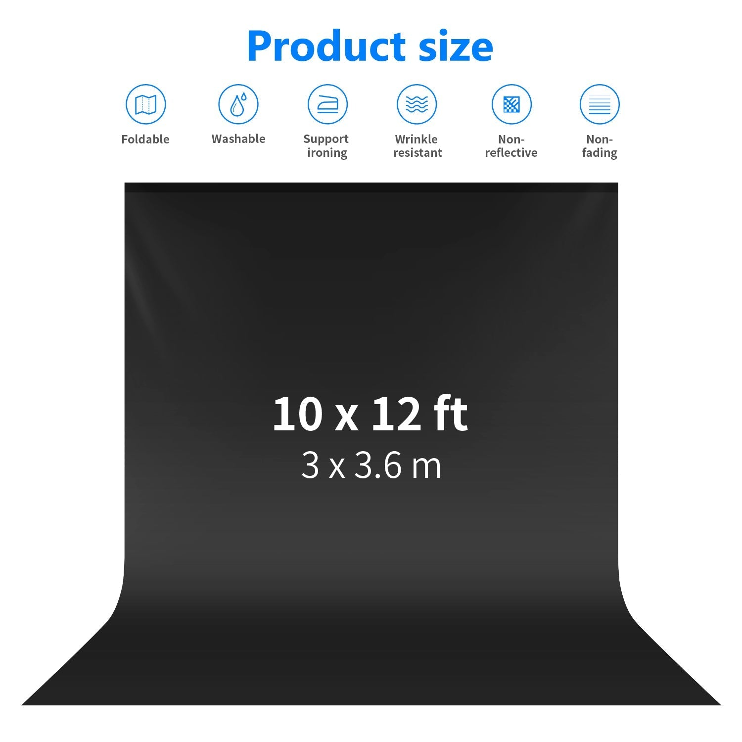 NEEWER 3×3.6m / 10x12ft Collapsible Backdrop