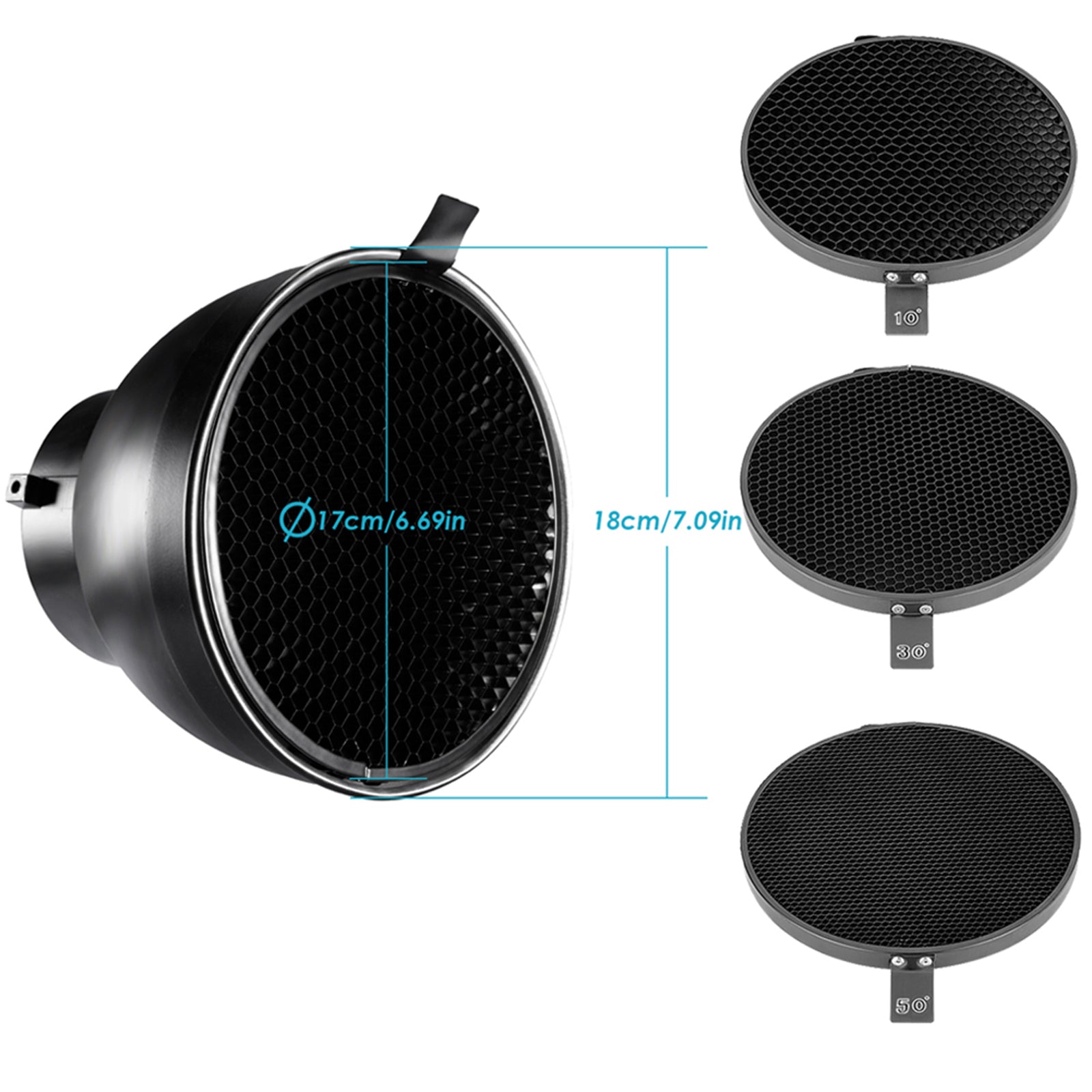 NEEWER 6.6"/16.8cm Aluminum Alloy Honeycomb Grid Set
