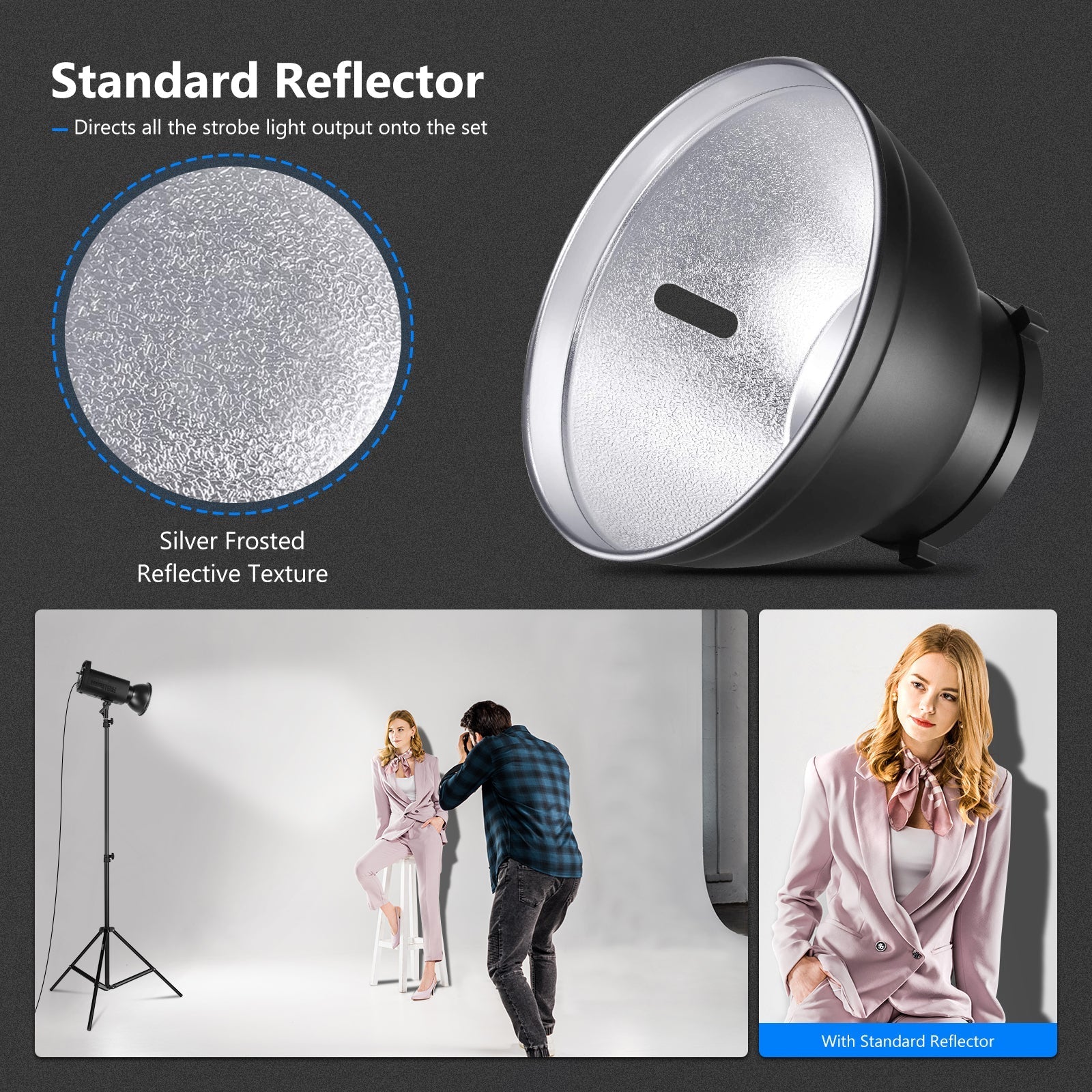 NEEWER 7 inch/18CM Standard Reflector Diffuser Lamp Shade Dish