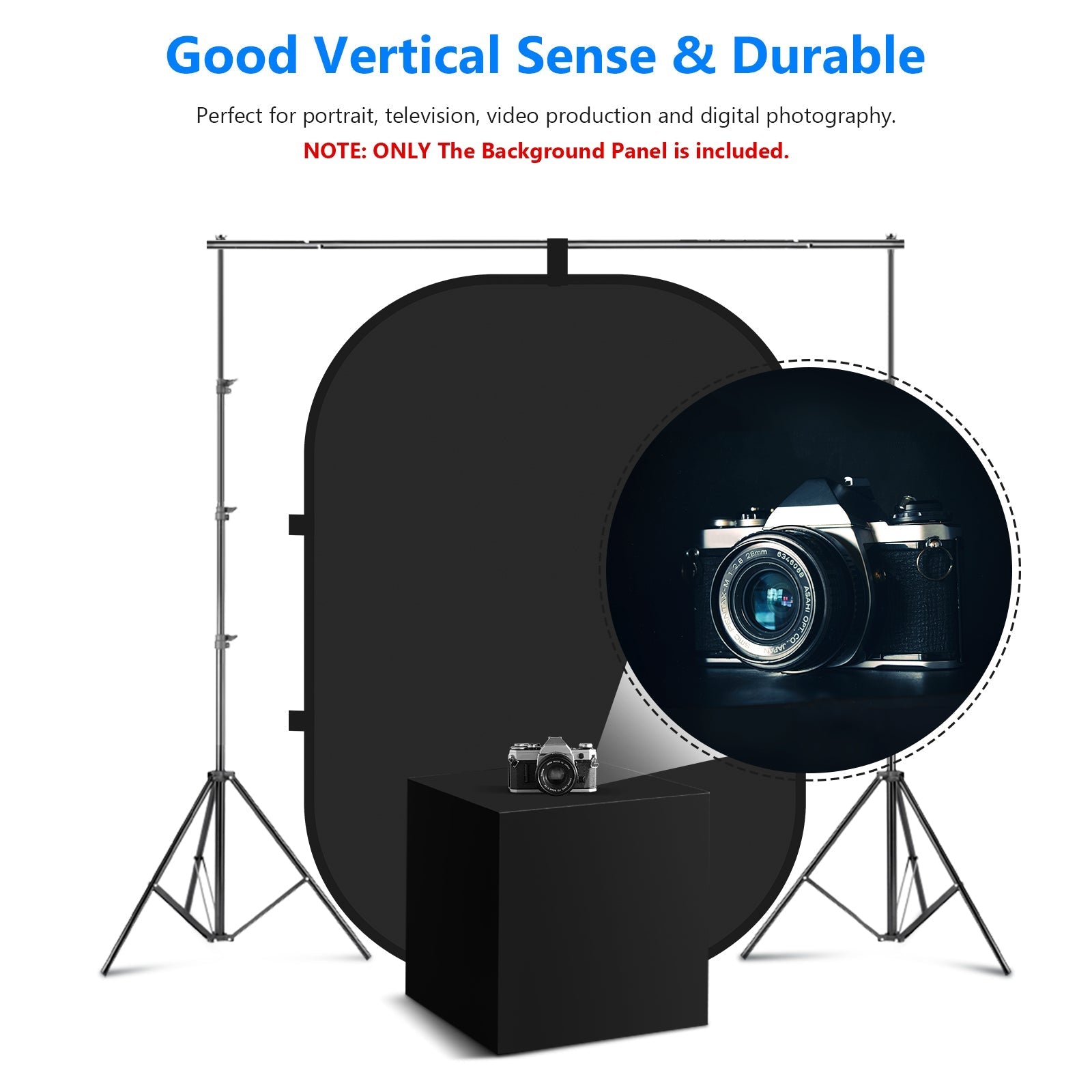 NEEWER 1.5x2m / 5x7ft 2-in-1 Collapsible Backdrop Kit (Black&White)