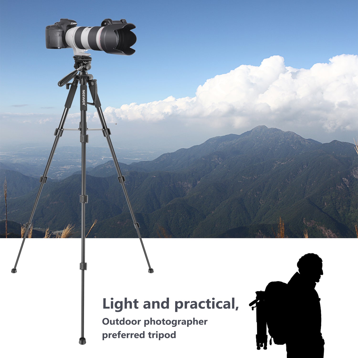 NEEWER SAB234 56" Aluminum Alloy Camera Tripod