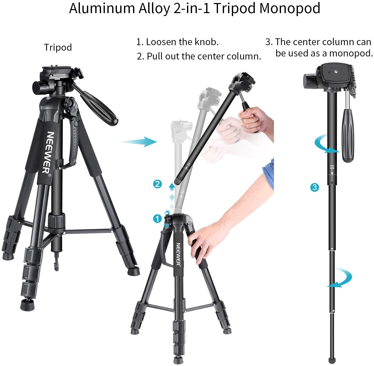 NEEWER SAB264 70" 2 in 1 Camera Tripod Monopod