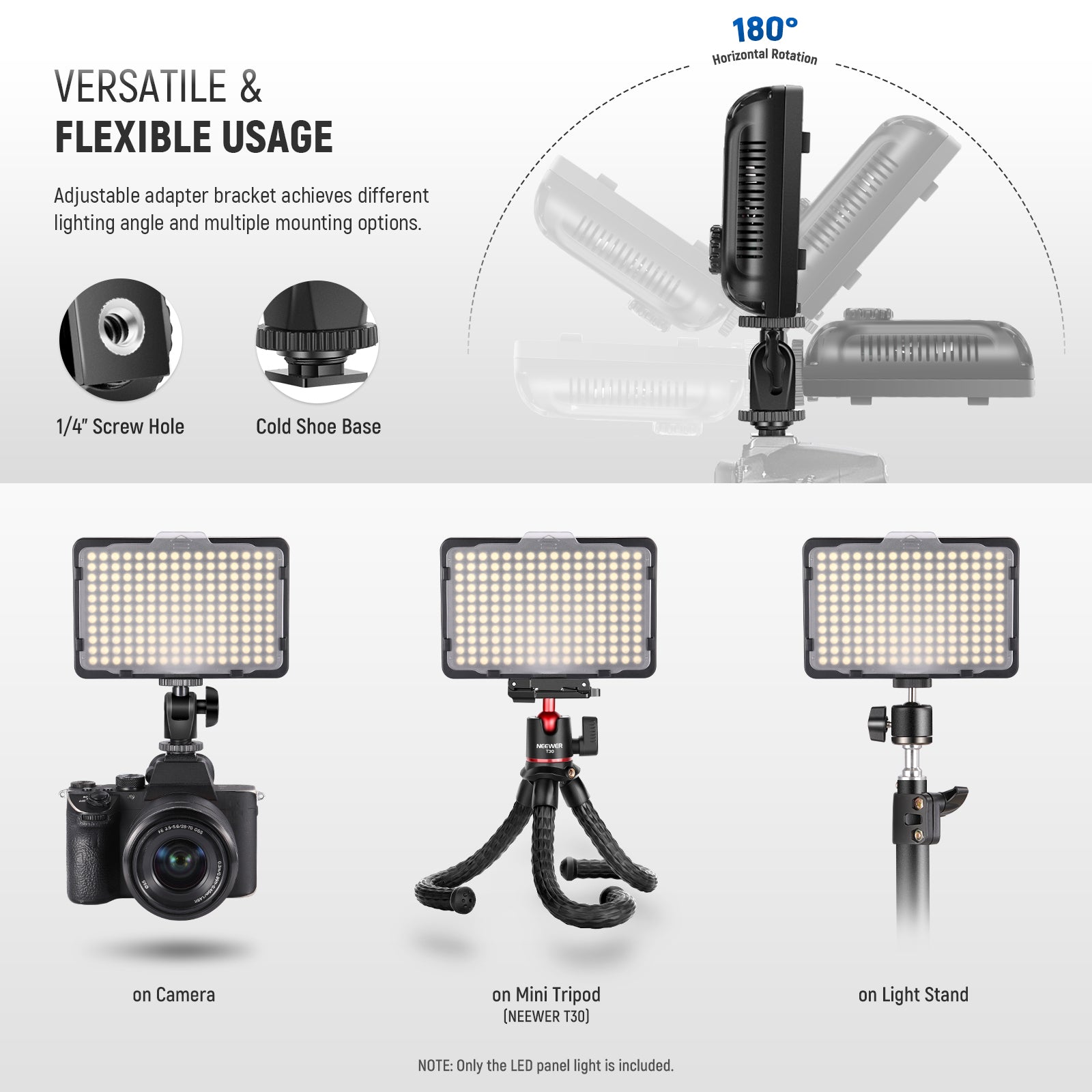 NEEWER On Camera Dimmable 176 LED Lighting Panel