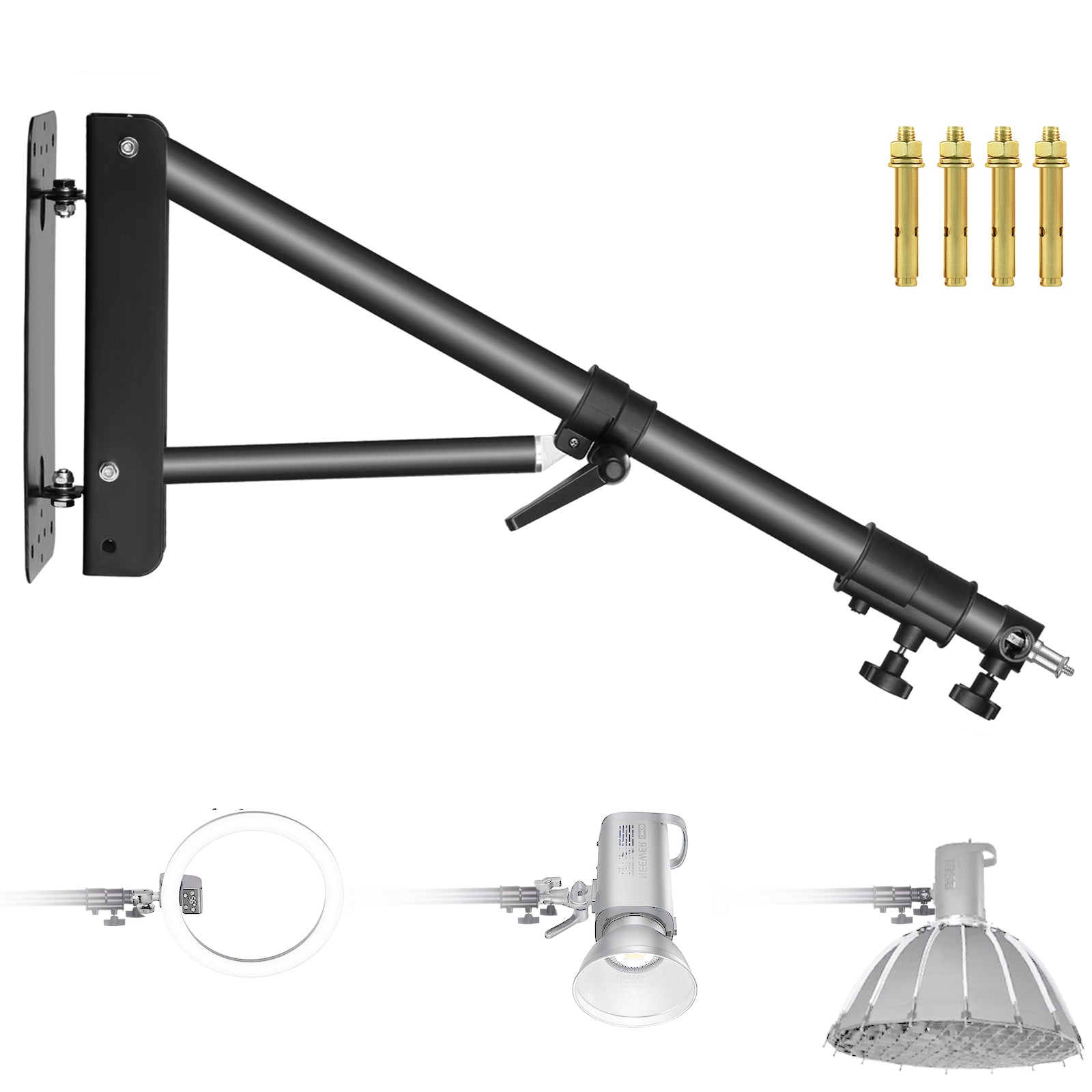 NEEWER 125cm Triangle Wall Mounting Boom Arm