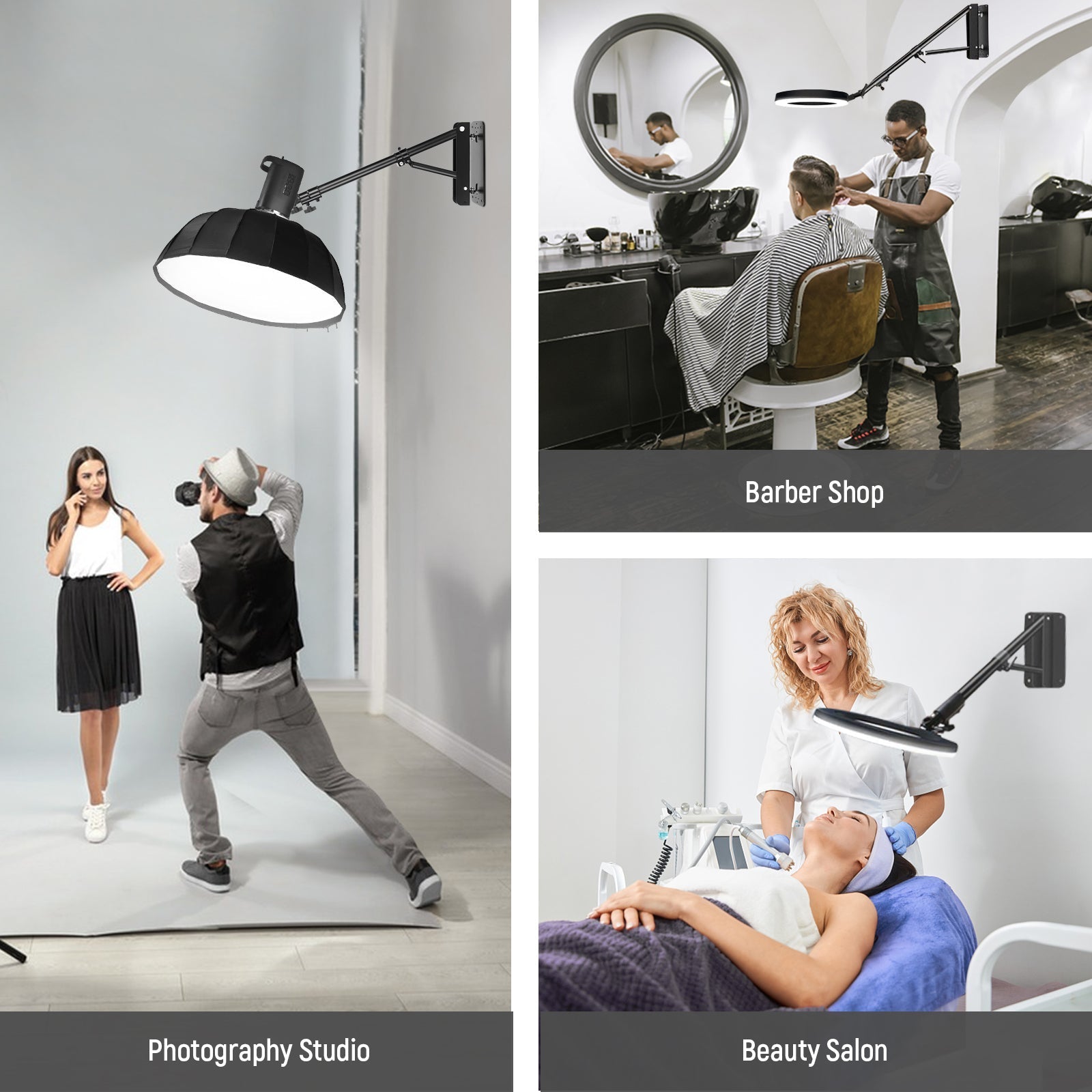 NEEWER 125cm Triangle Wall Mounting Boom Arm