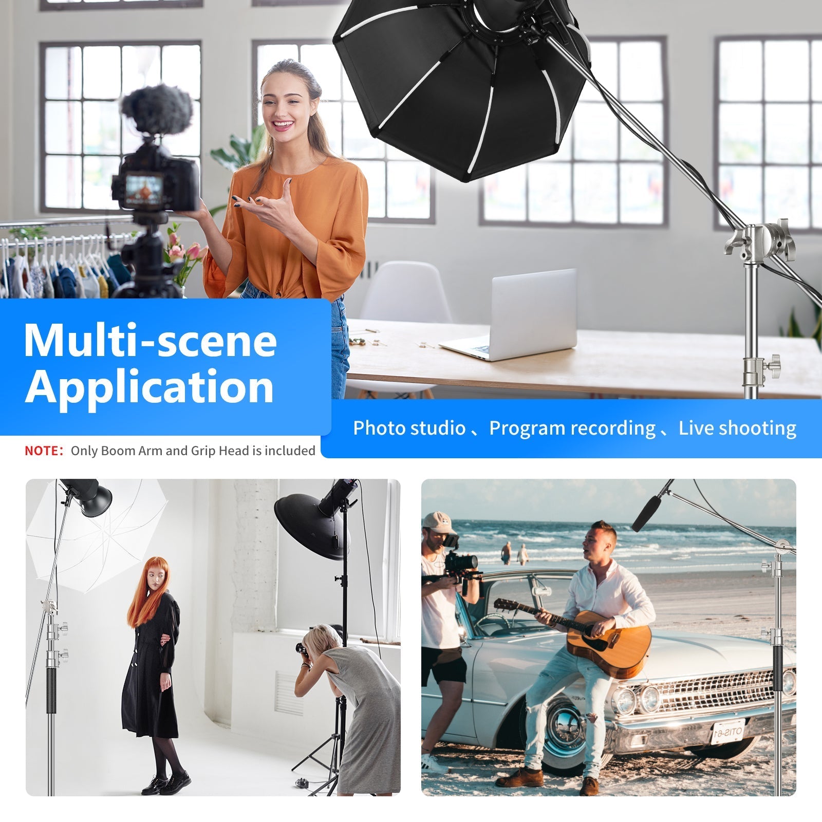 NEEWER Aluminum Alloy Extension Boom Arm Kit