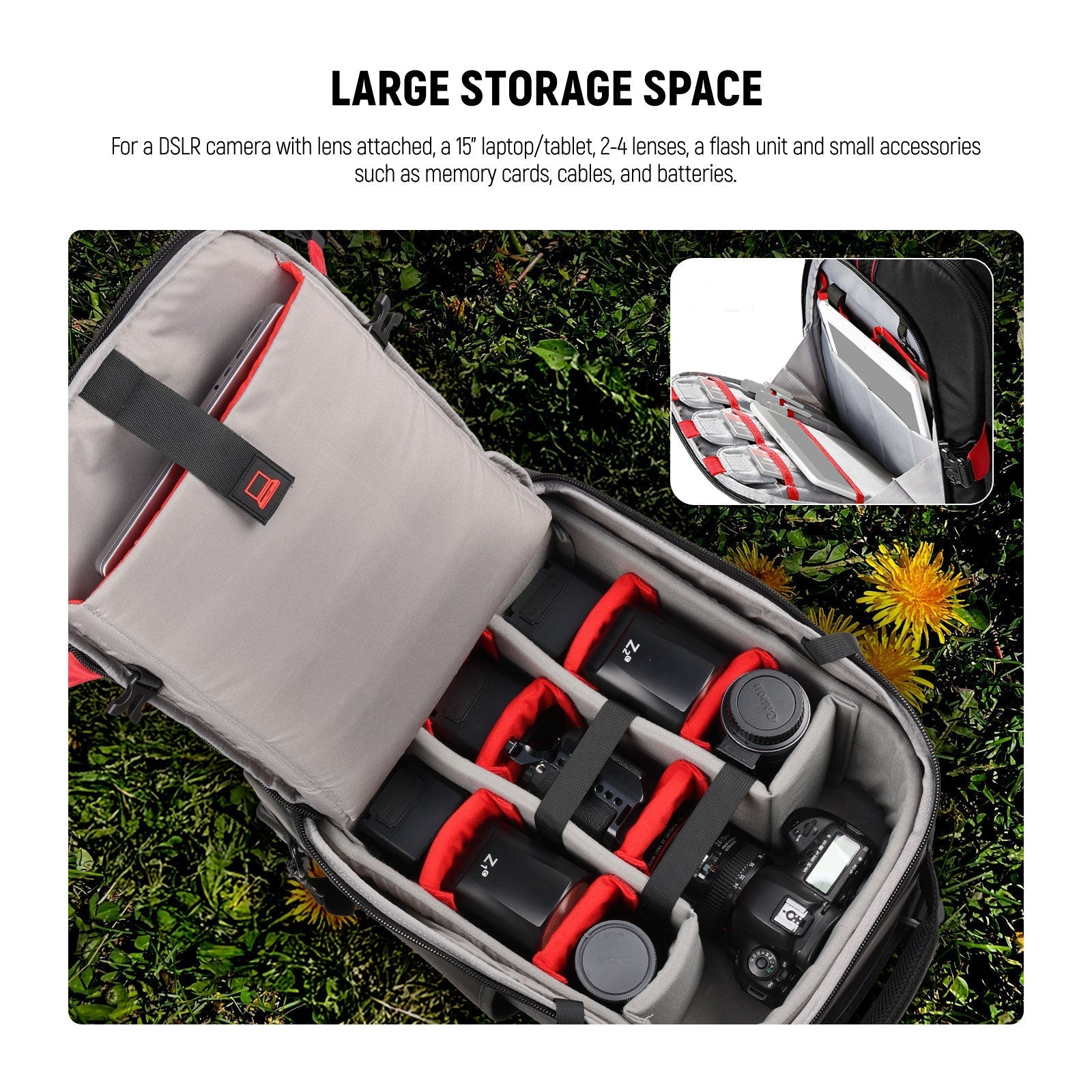NEEWER 19.7"x13"x9.84" 2-in-1 Trolley Backpack