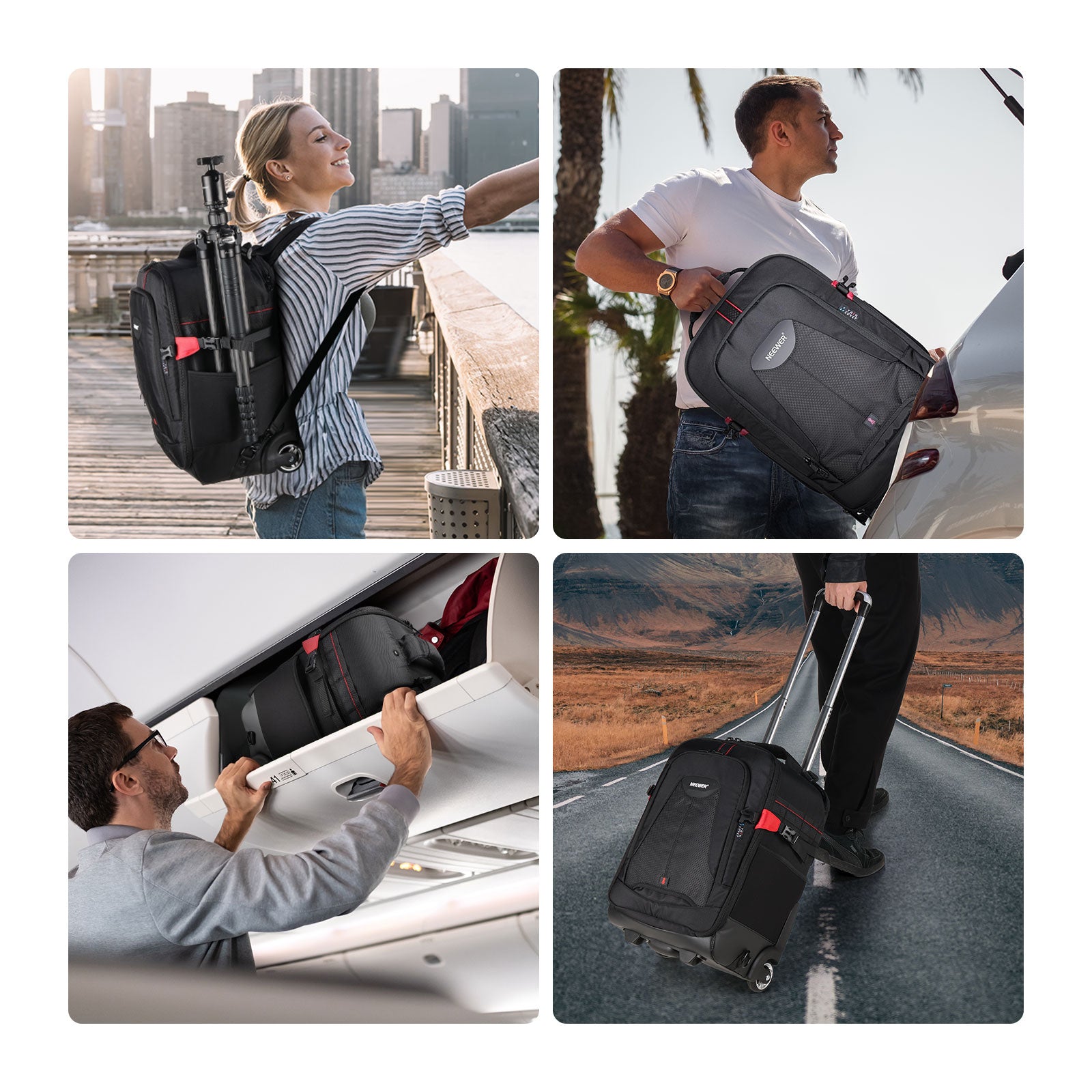 NEEWER 19.7"x13"x9.84" 2-in-1 Trolley Backpack