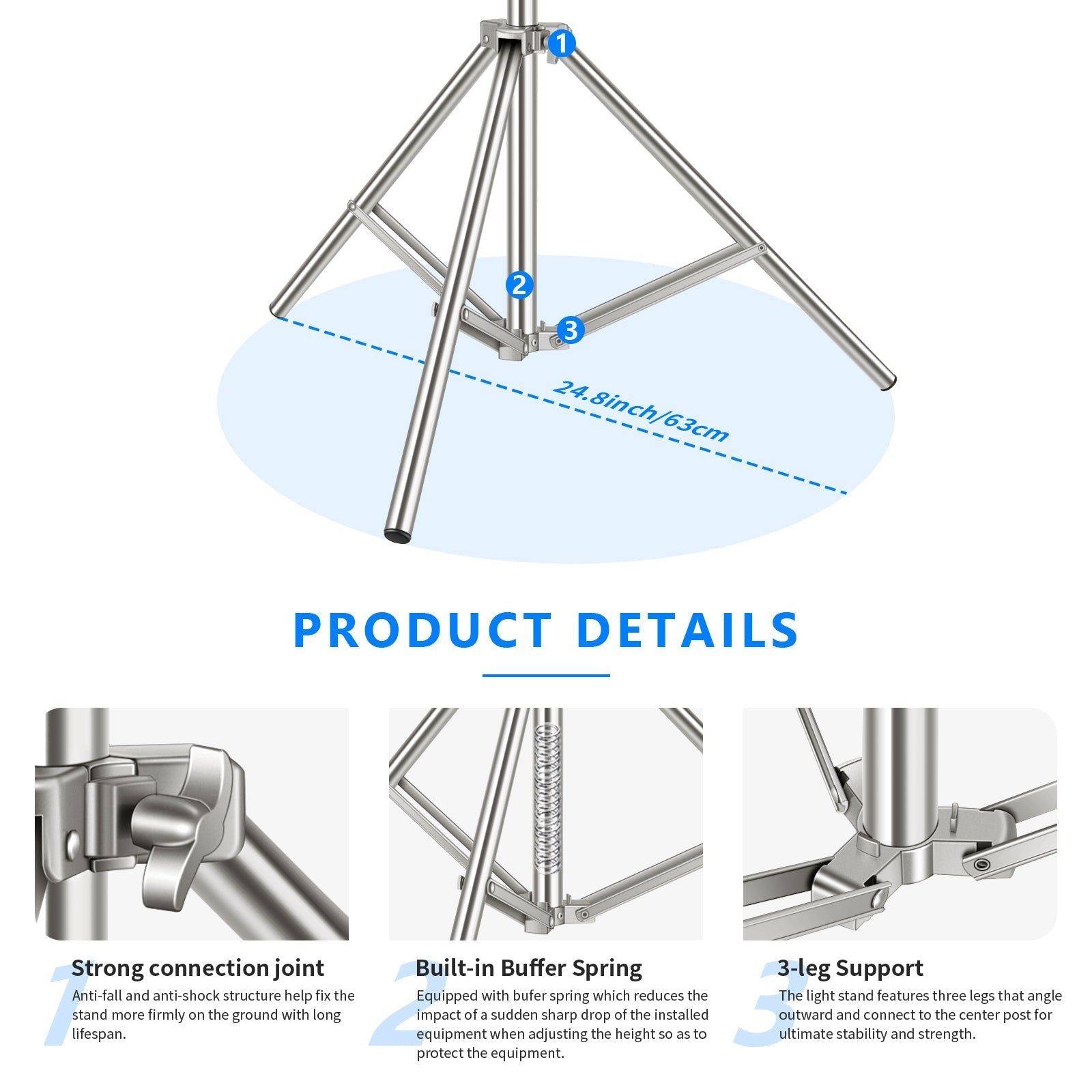 NEEWER Stainless Steel Photography Light Stand