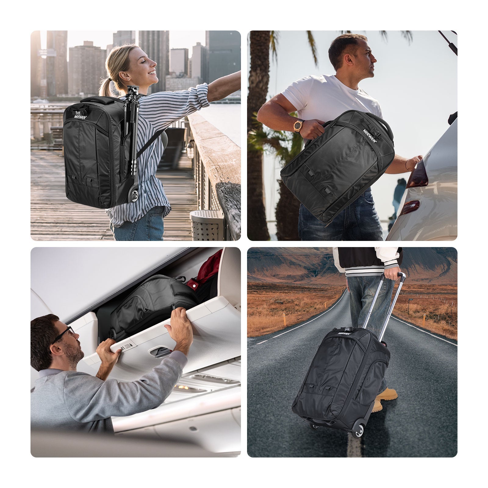 NEEWER 22"x14"x10" 2-in-1 Trolley Backpack