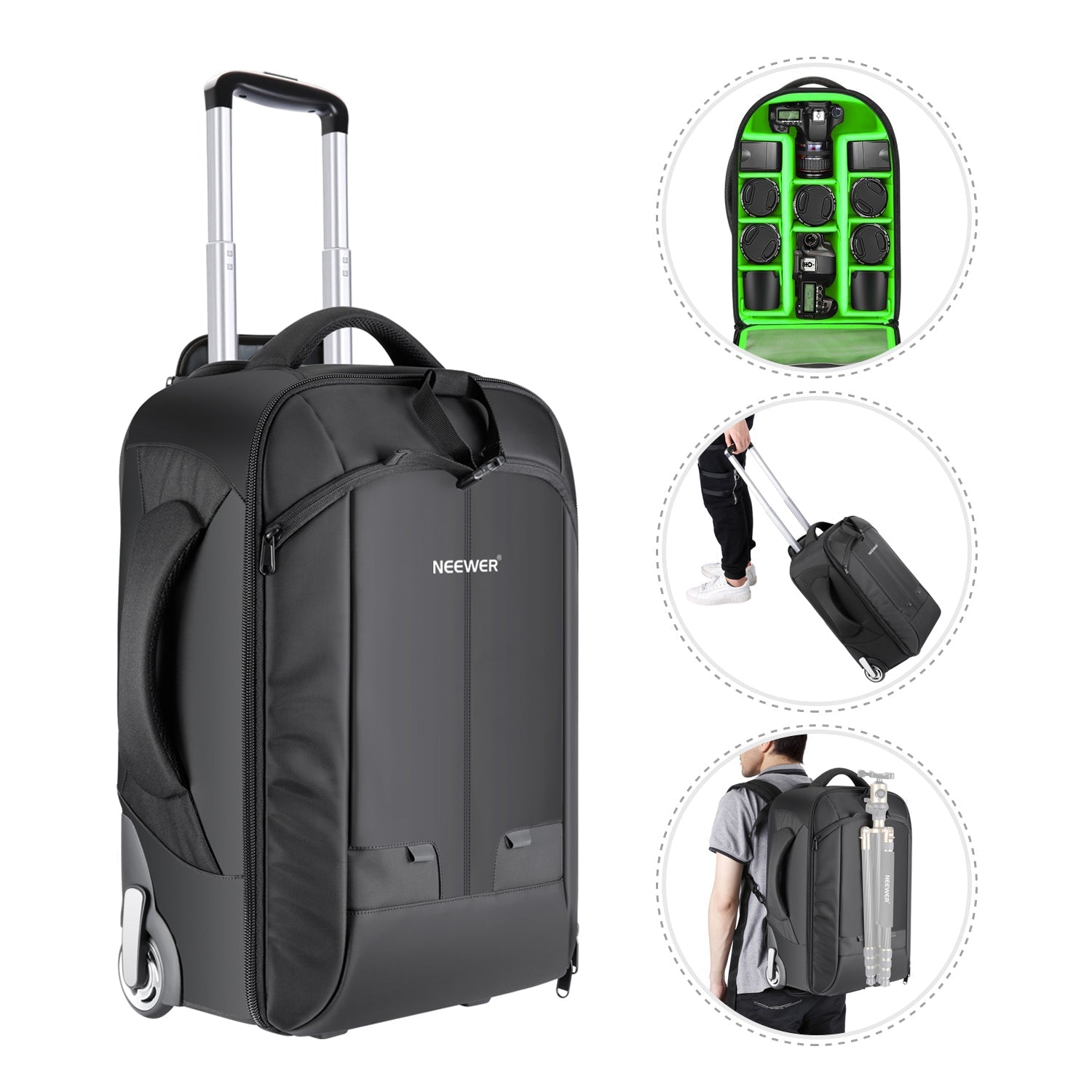 NEEWER 22"x14"x10" 2-in-1 Trolley Backpack