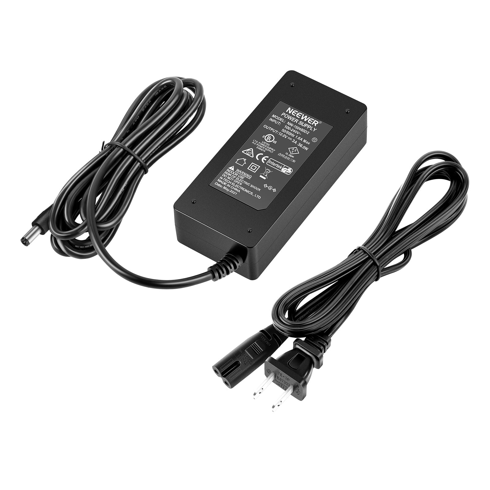 NEEWER AC 100-240V to DC 12V Power Supply Adapter (5A 60W / 3A 36W)