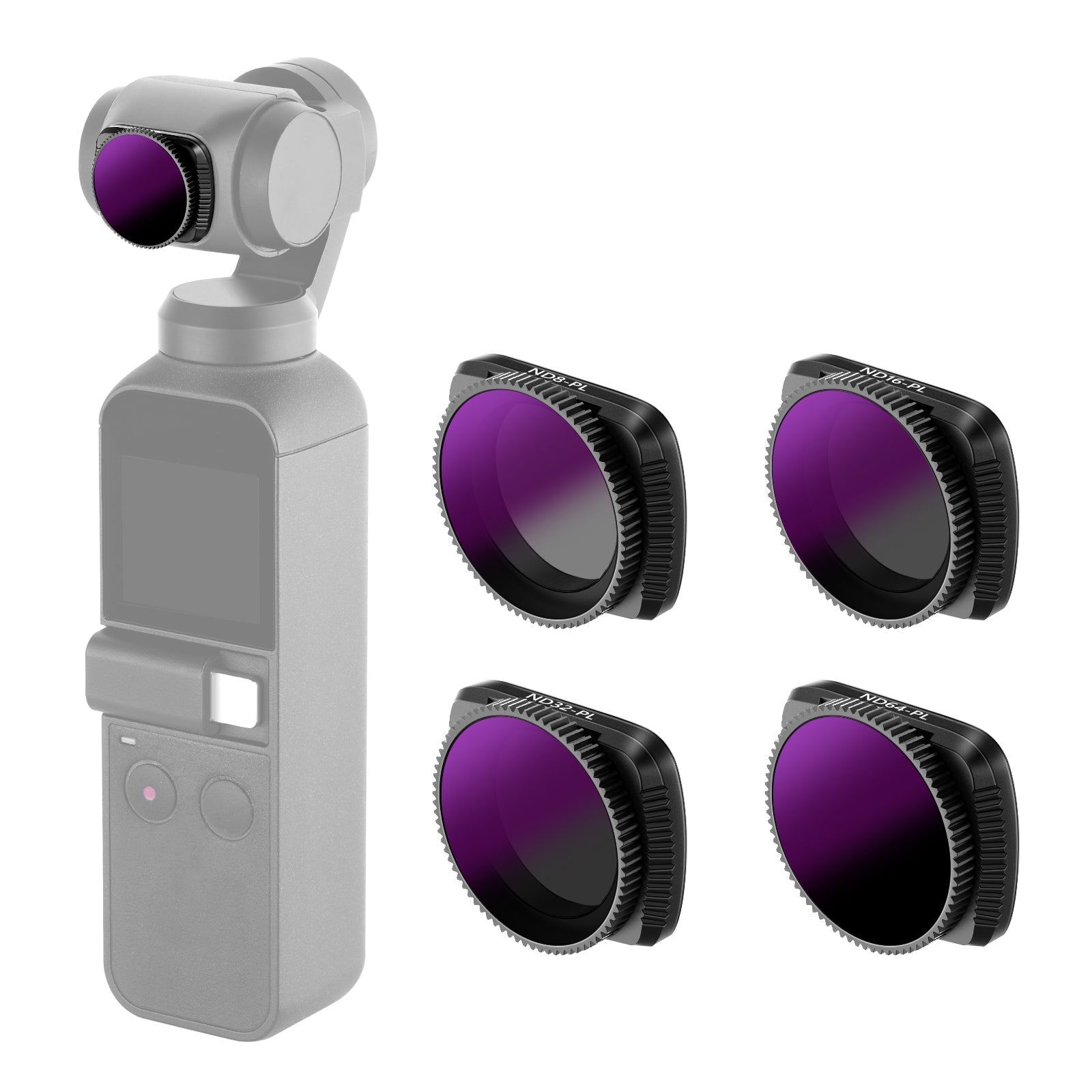 NEEWER FL-4NL 4-Pack Magnetic ND/PL Filter Kit for DJI Osmo Pocket 2/1