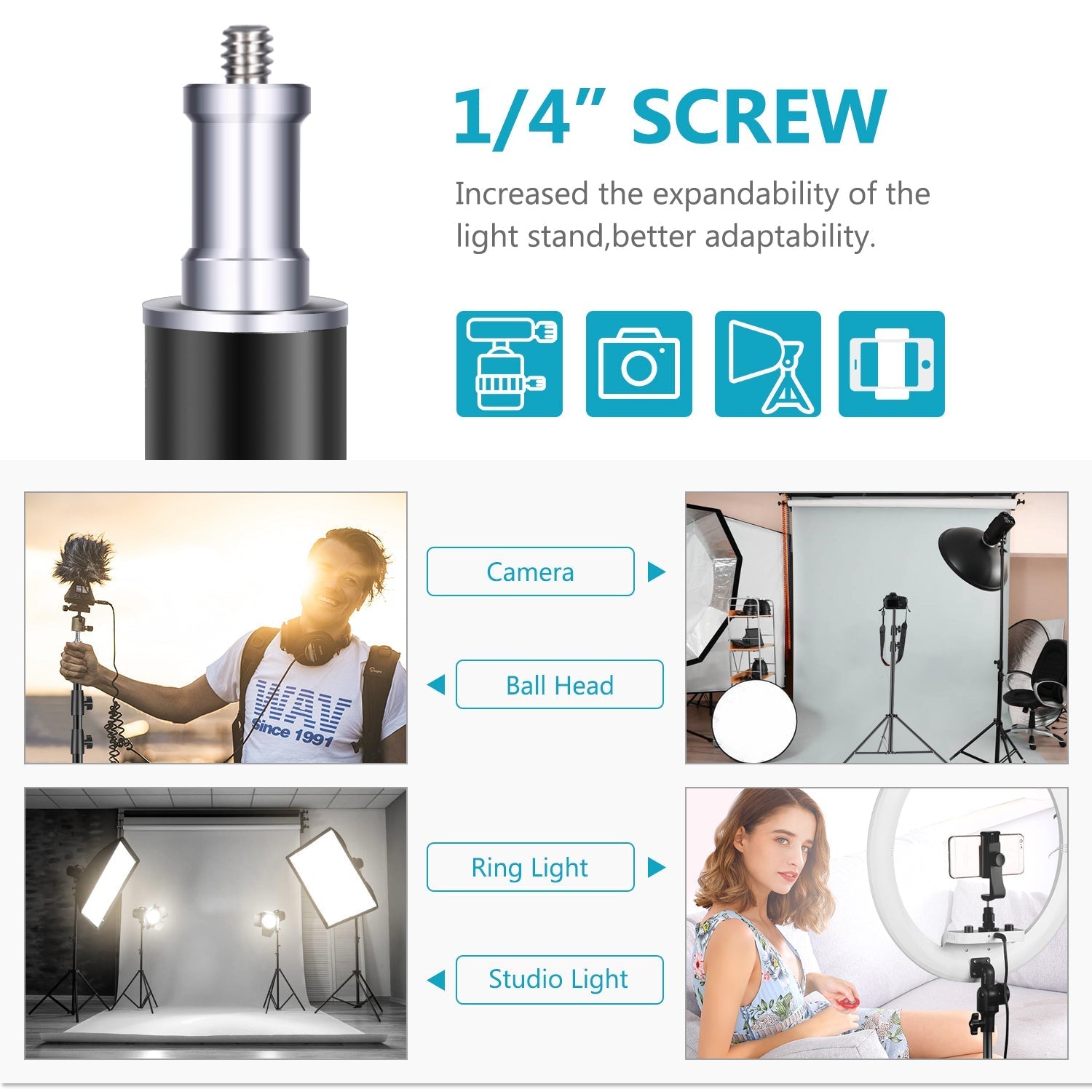 NEEWER ST-300SB 2 Pack 300cm Light Stand Kit