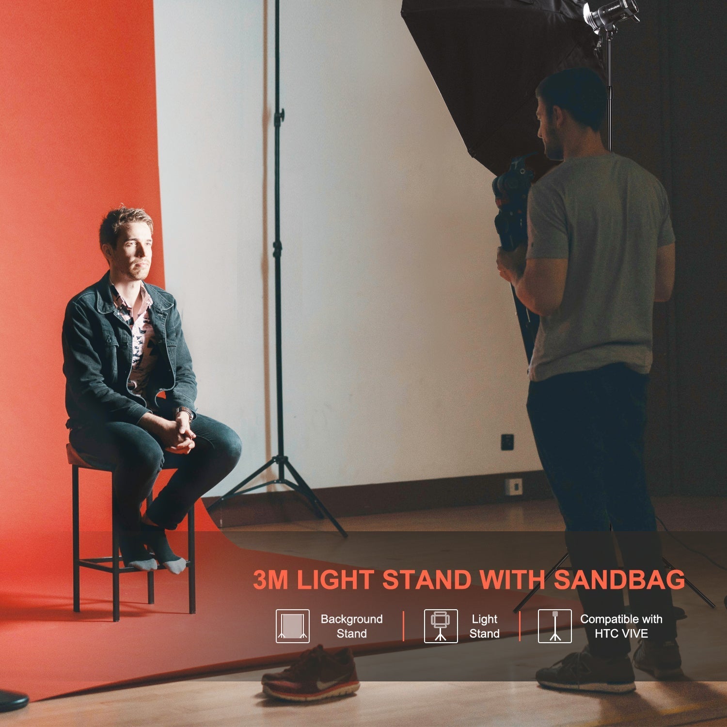 NEEWER ST-300SB 2 Pack 300cm Light Stand Kit