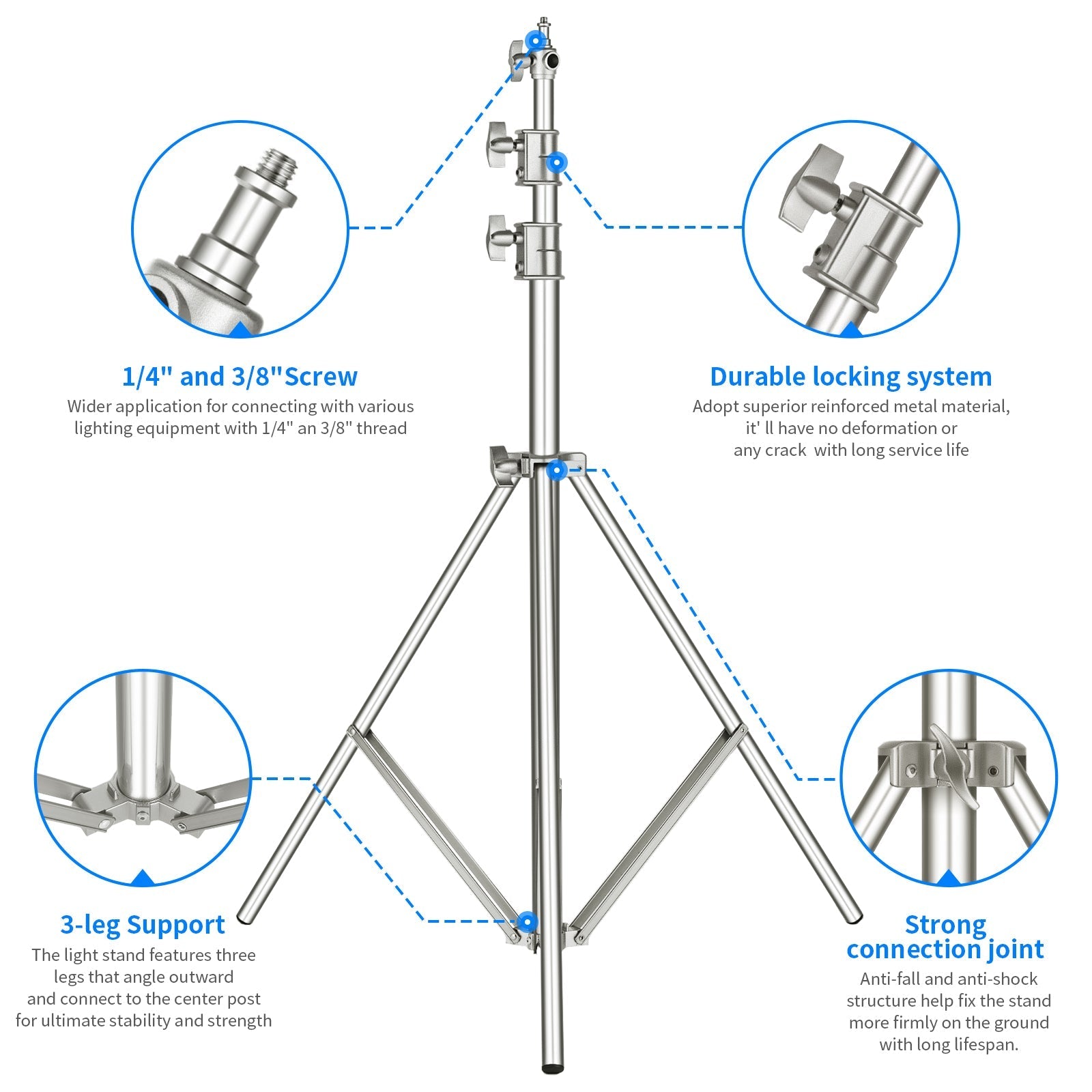 NEEWER Stainless Steel Photography Light Stand