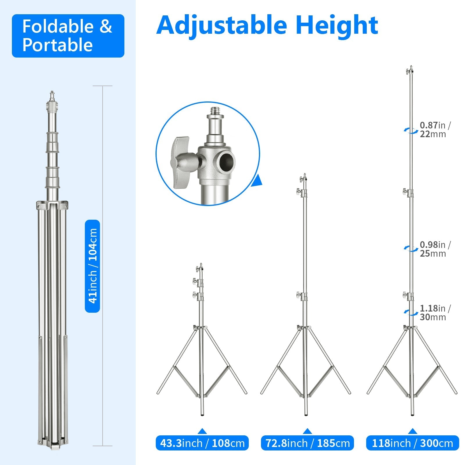 NEEWER Stainless Steel Photography Light Stand