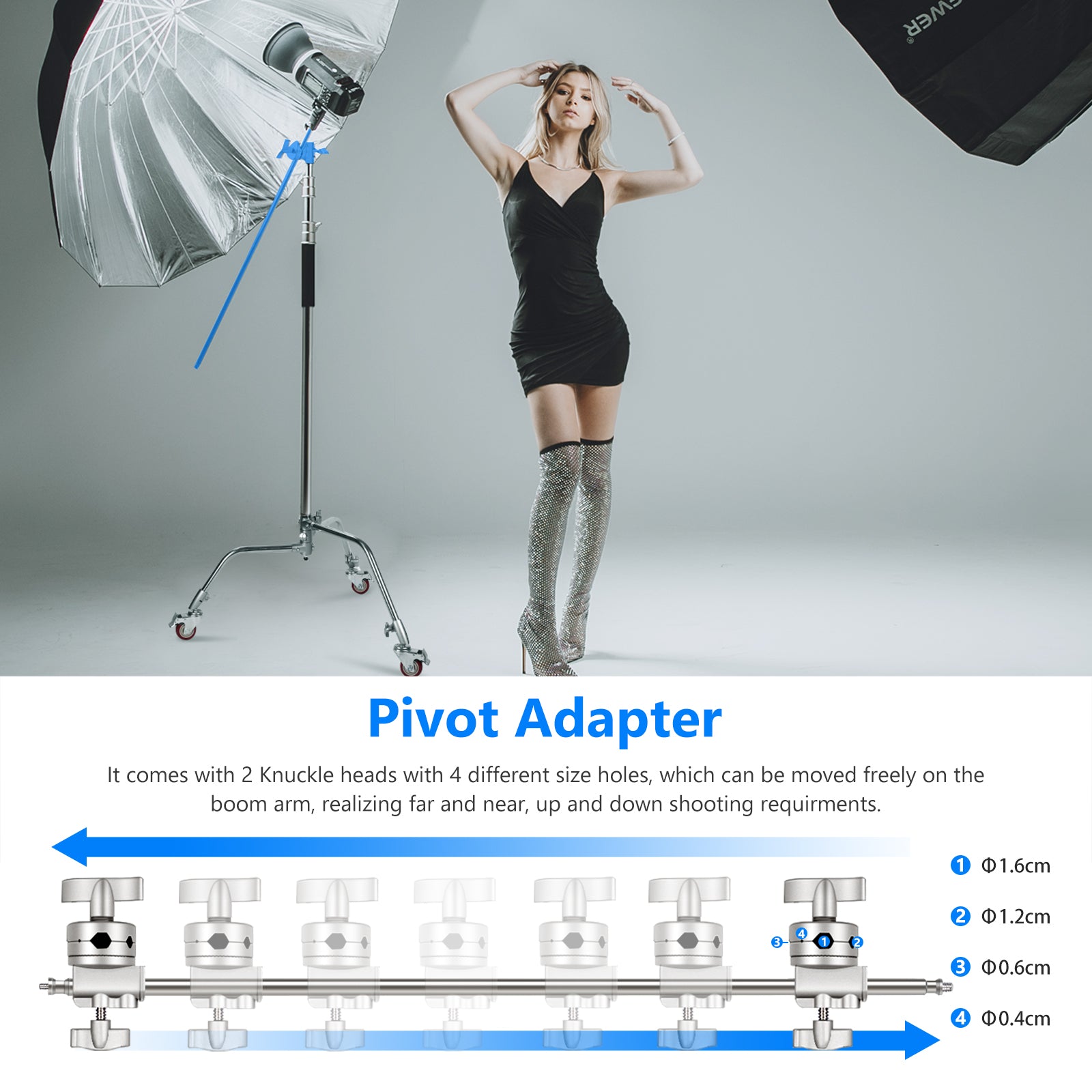NEEWER SC330W 335cm Metal C Stand With Wheels