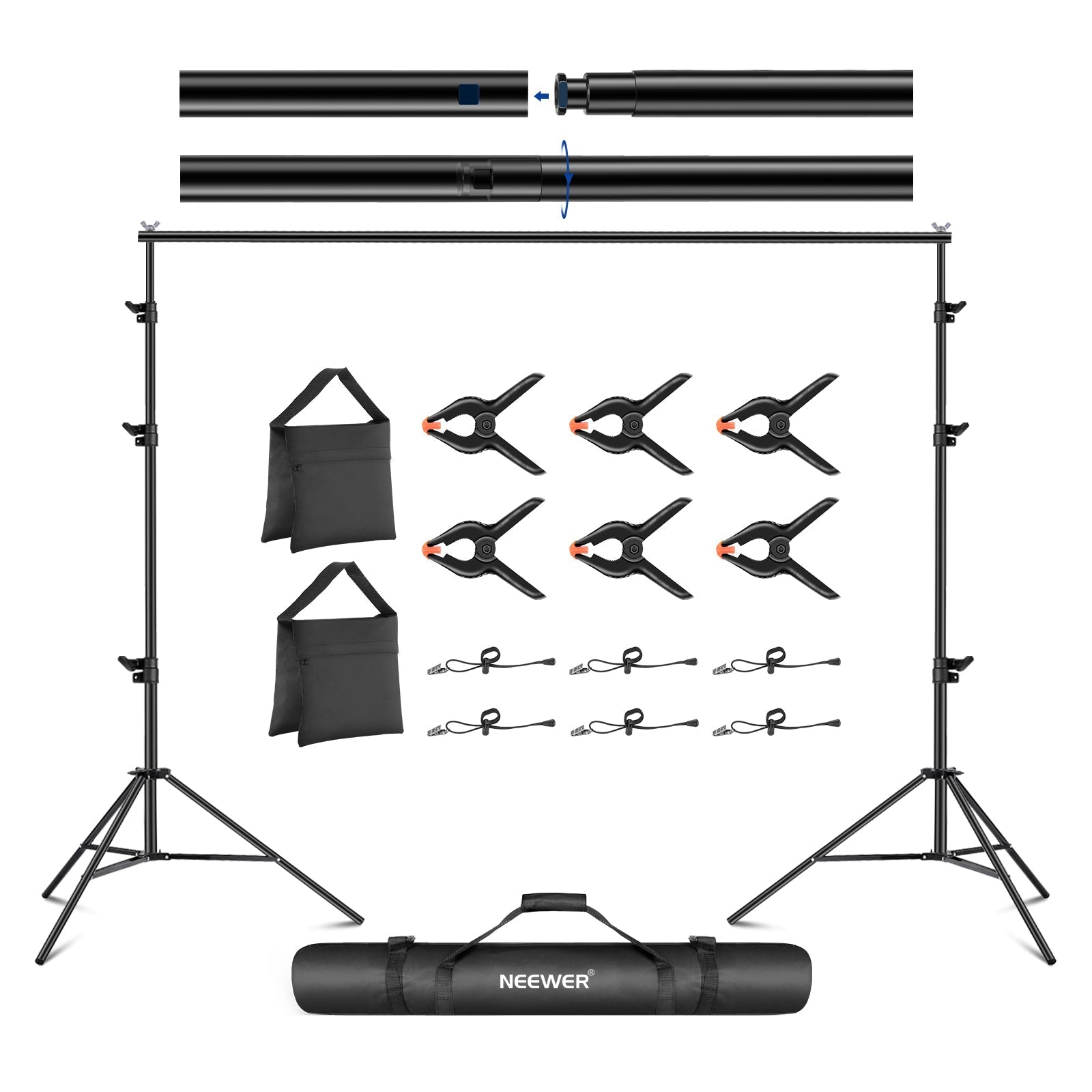 NEEWER 2.6x3m / 10x8.5ft Adjustable Backdrop Stand Kit