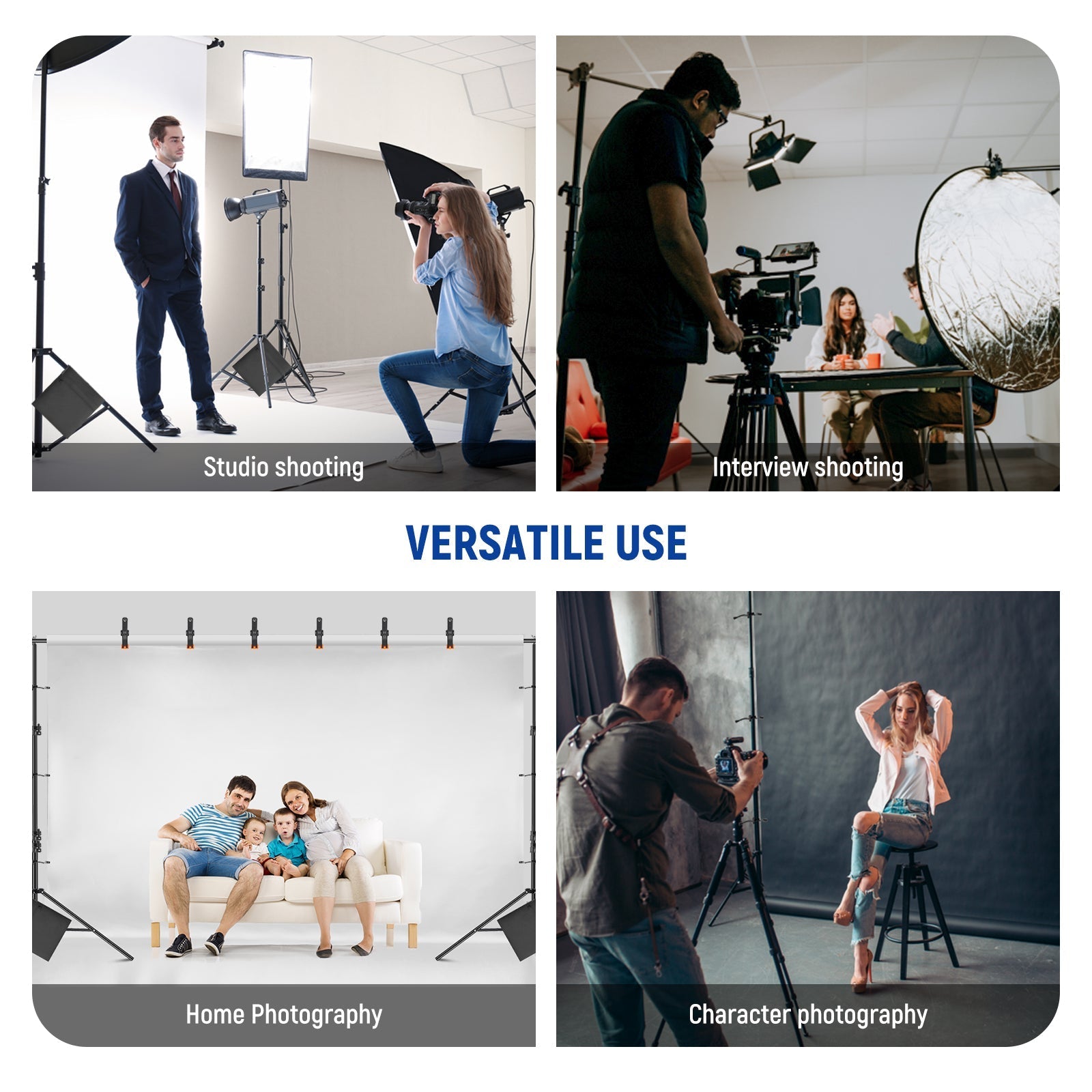 NEEWER 2.6x3m / 10x8.5ft Adjustable Backdrop Stand Kit