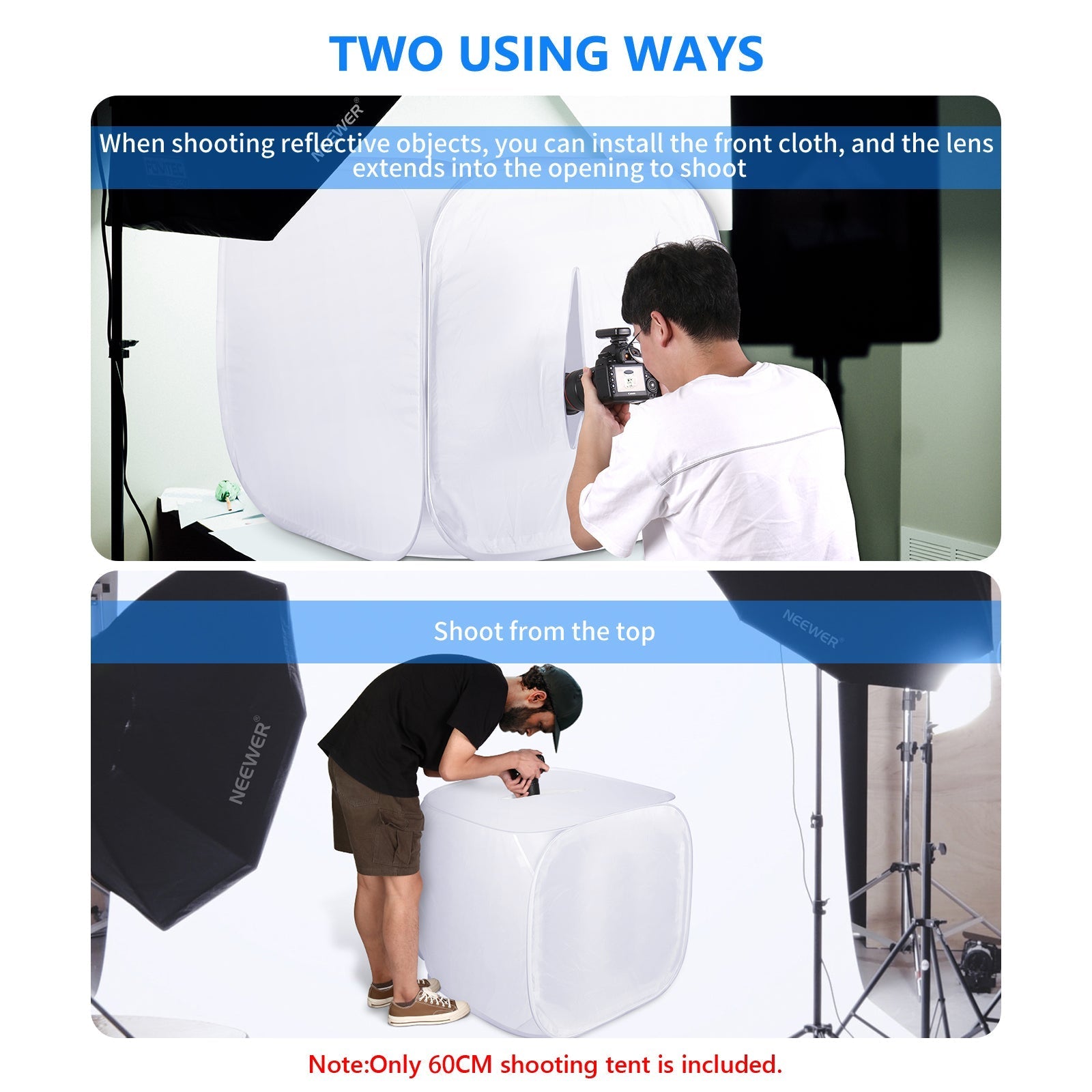 NEEWER 24x24 inch/60x60 cm Photo Studio Shooting Tent
