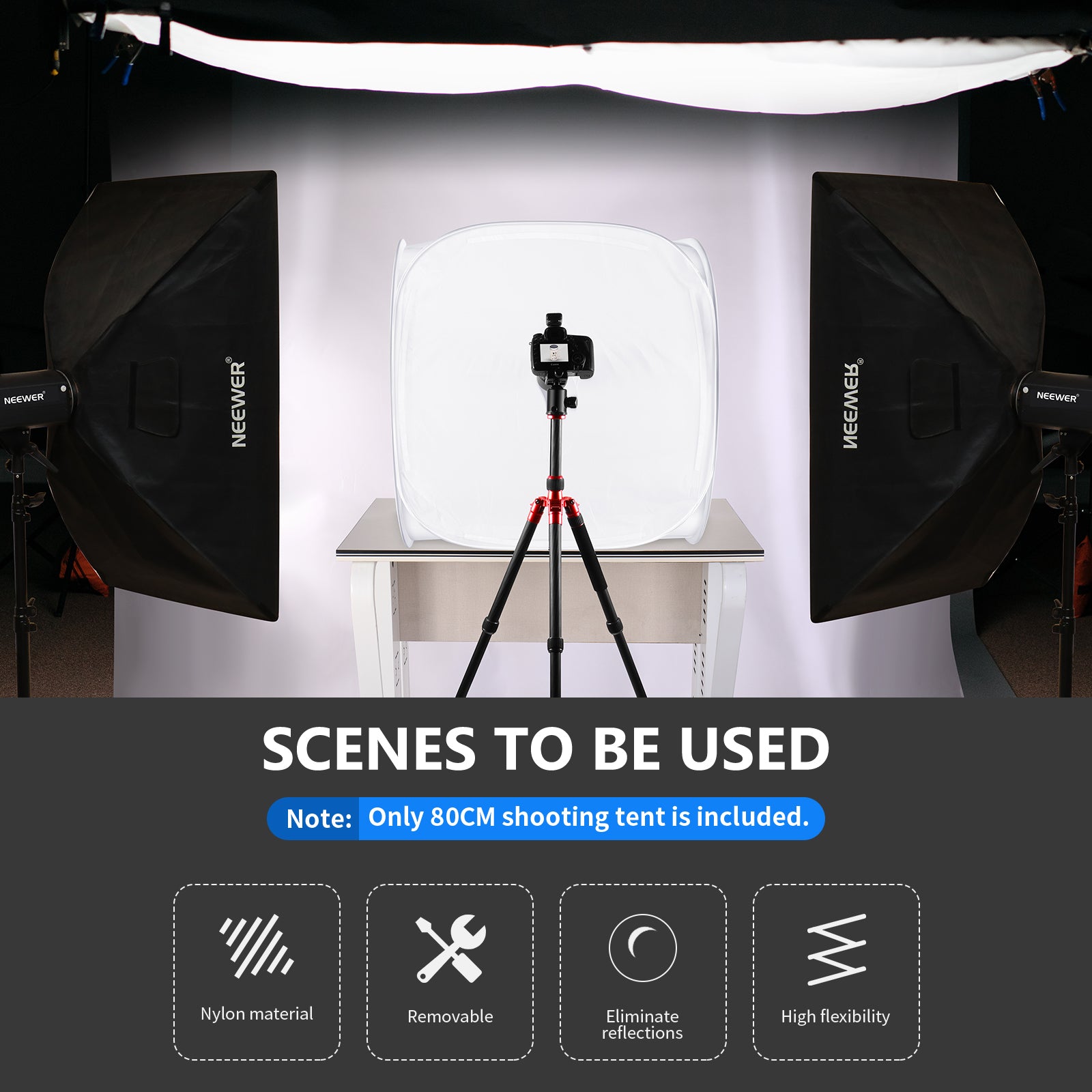 NEEWER 24x24 inch/60x60 cm Photo Studio Shooting Tent
