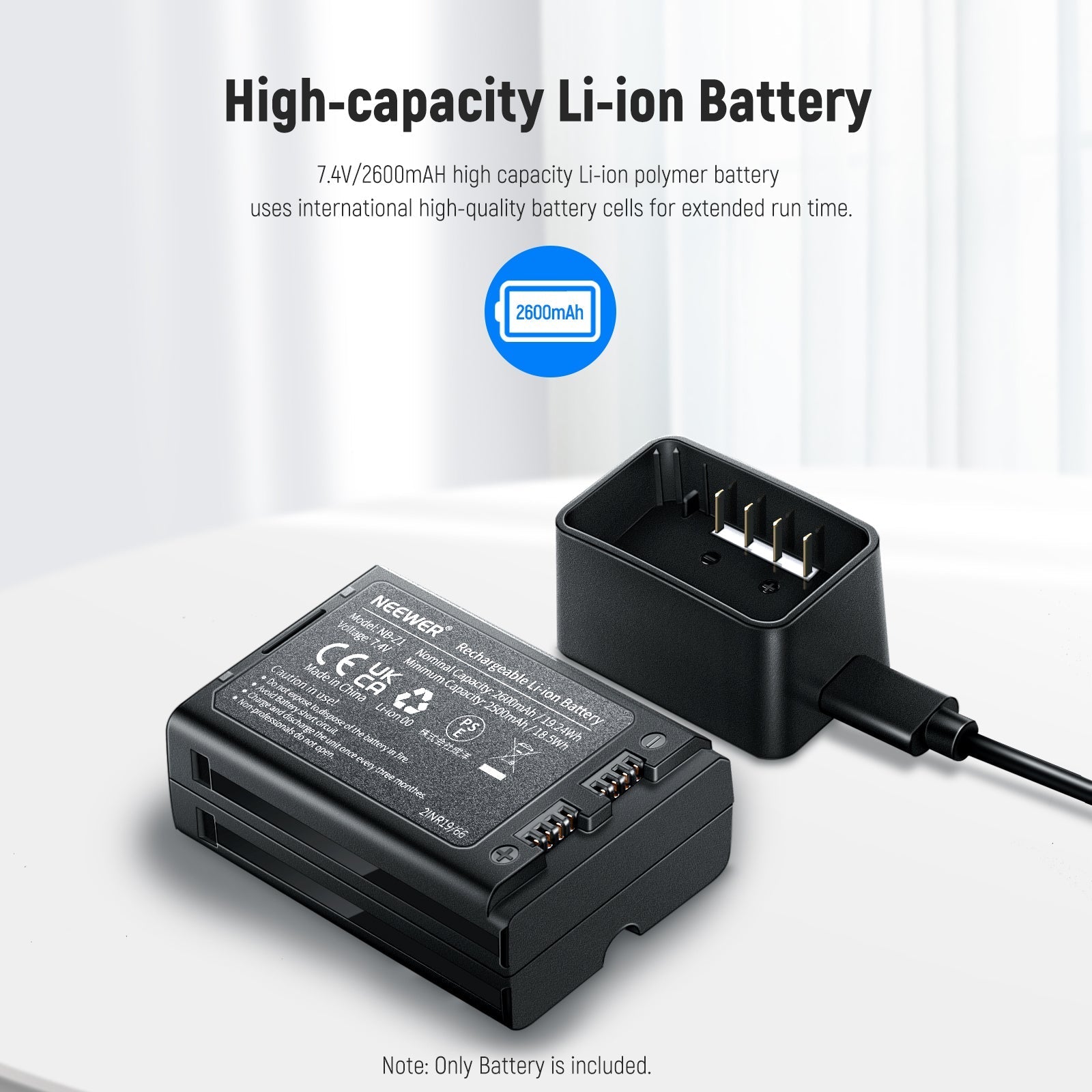 NEEWER NB-Z1 7.4V/2600mAH Replacement Lithium Battery for Flash Speedlite