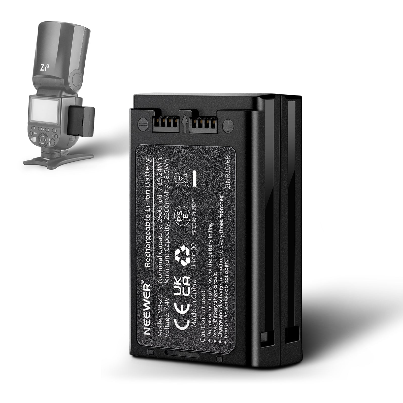 NEEWER NB-Z1 7.4V/2600mAH Replacement Lithium Battery for Flash Speedlite