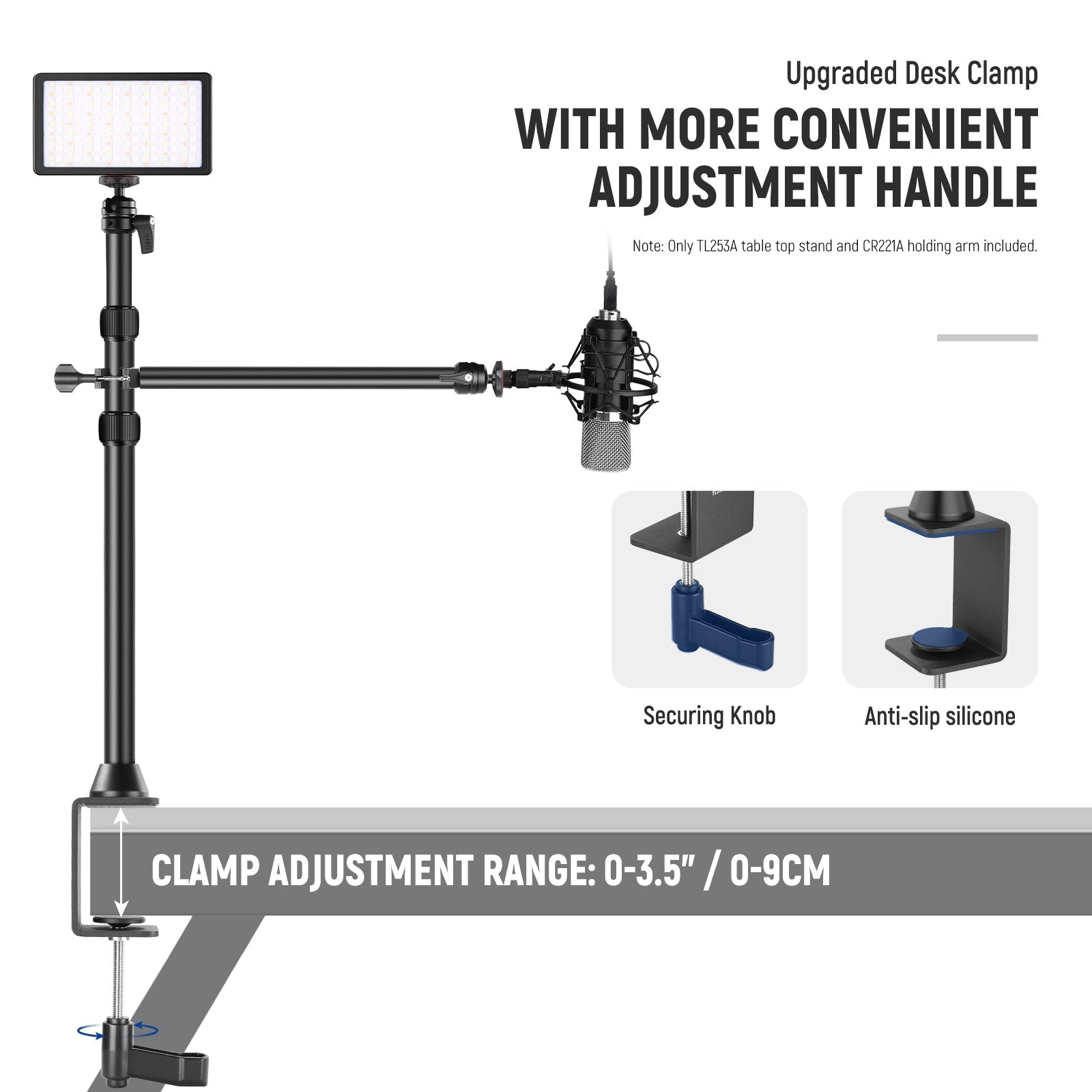 NEEWER TL253A+CR221A Tabletop Camera Mount Stand