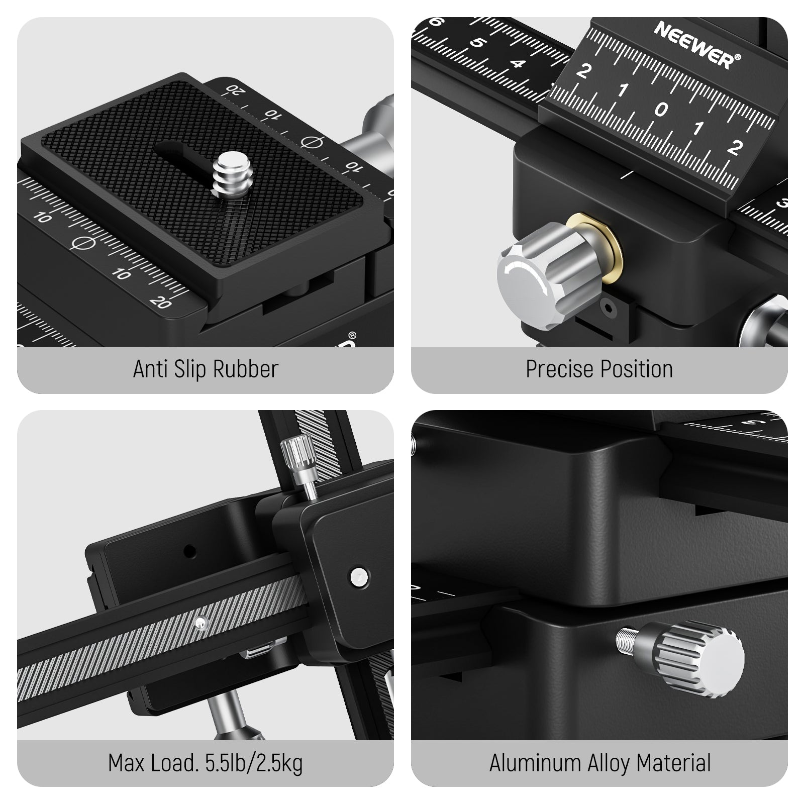 NEEWER GM-MP1 4-Way Macro Focusing Rail Slider