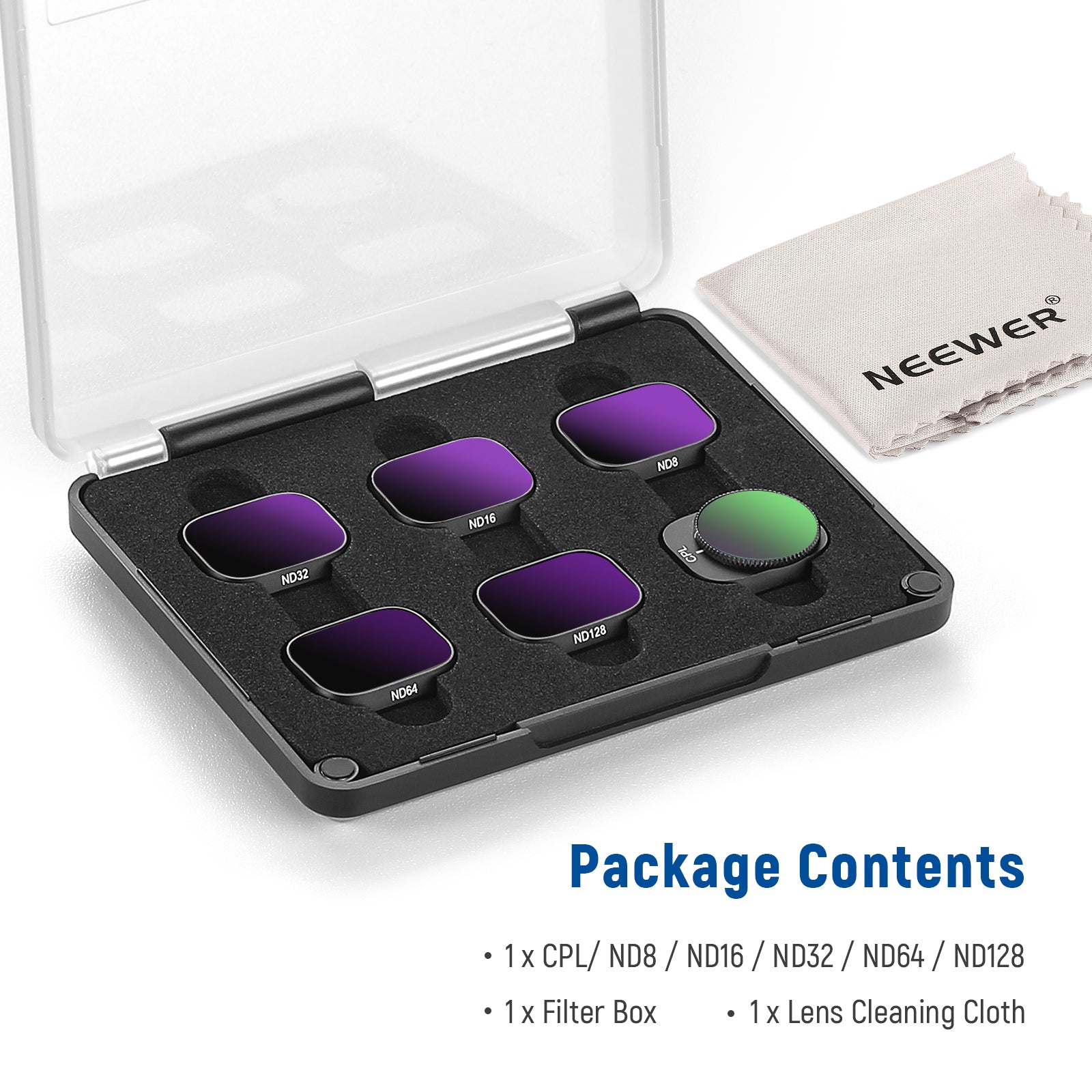 NEEWER FL-DM3 6-Pack Aluminum ND Filter Set for DJI Mini 3/Mini 3 Pro