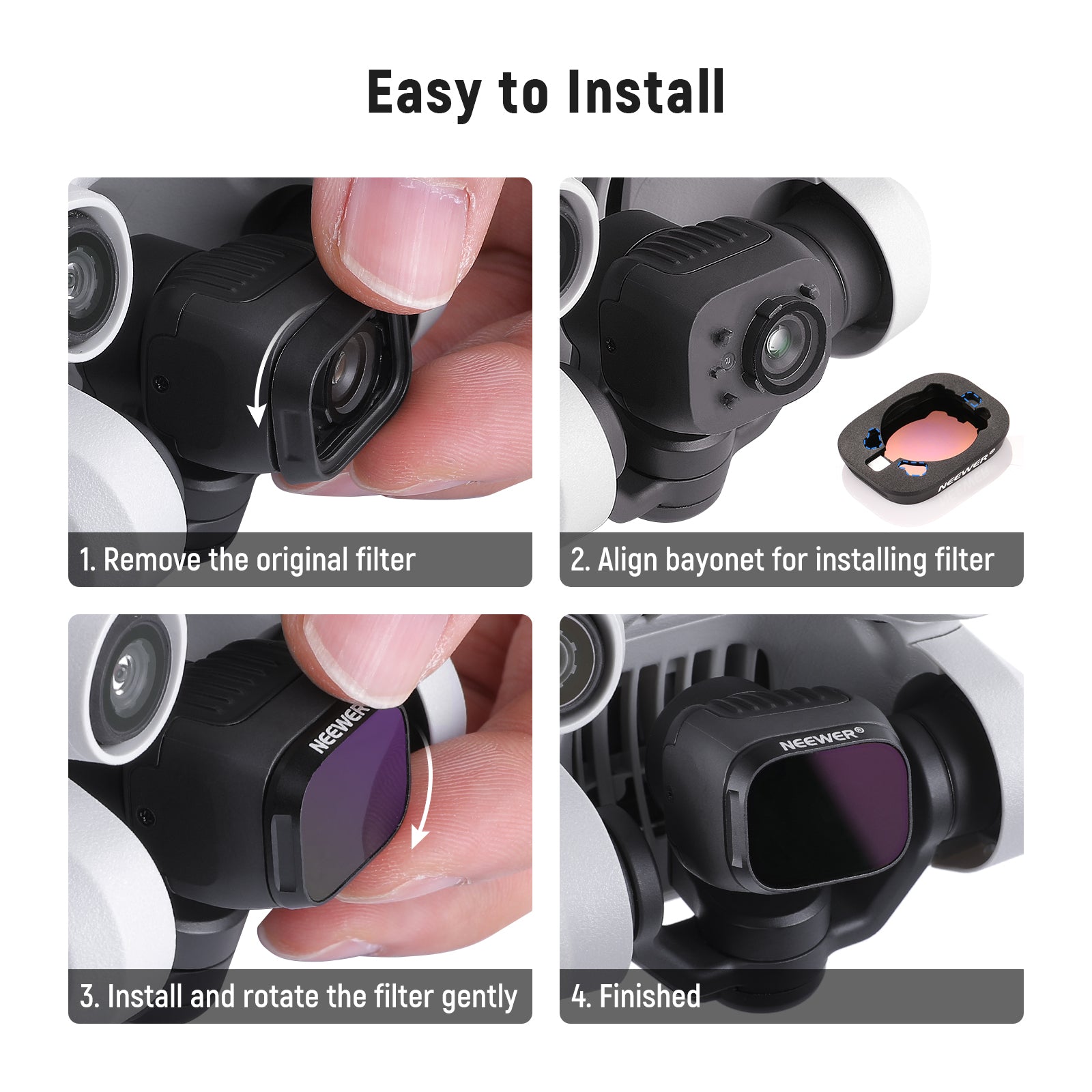 NEEWER FL-DM3 6-Pack Aluminum ND Filter Set for DJI Mini 3/Mini 3 Pro